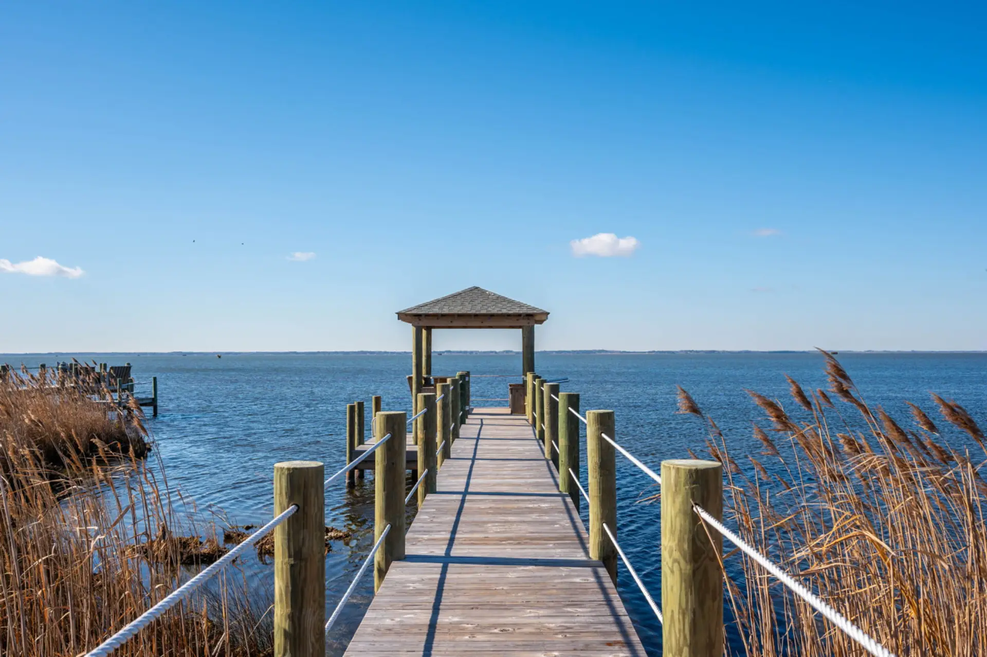 Private pier w/ covered gazebo reaching out over the sound for sunset views & quiet mornings