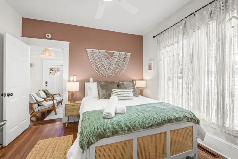 Fully equipped modern kitchen with stainless steel appliances and ample counter space at Hygge High Point