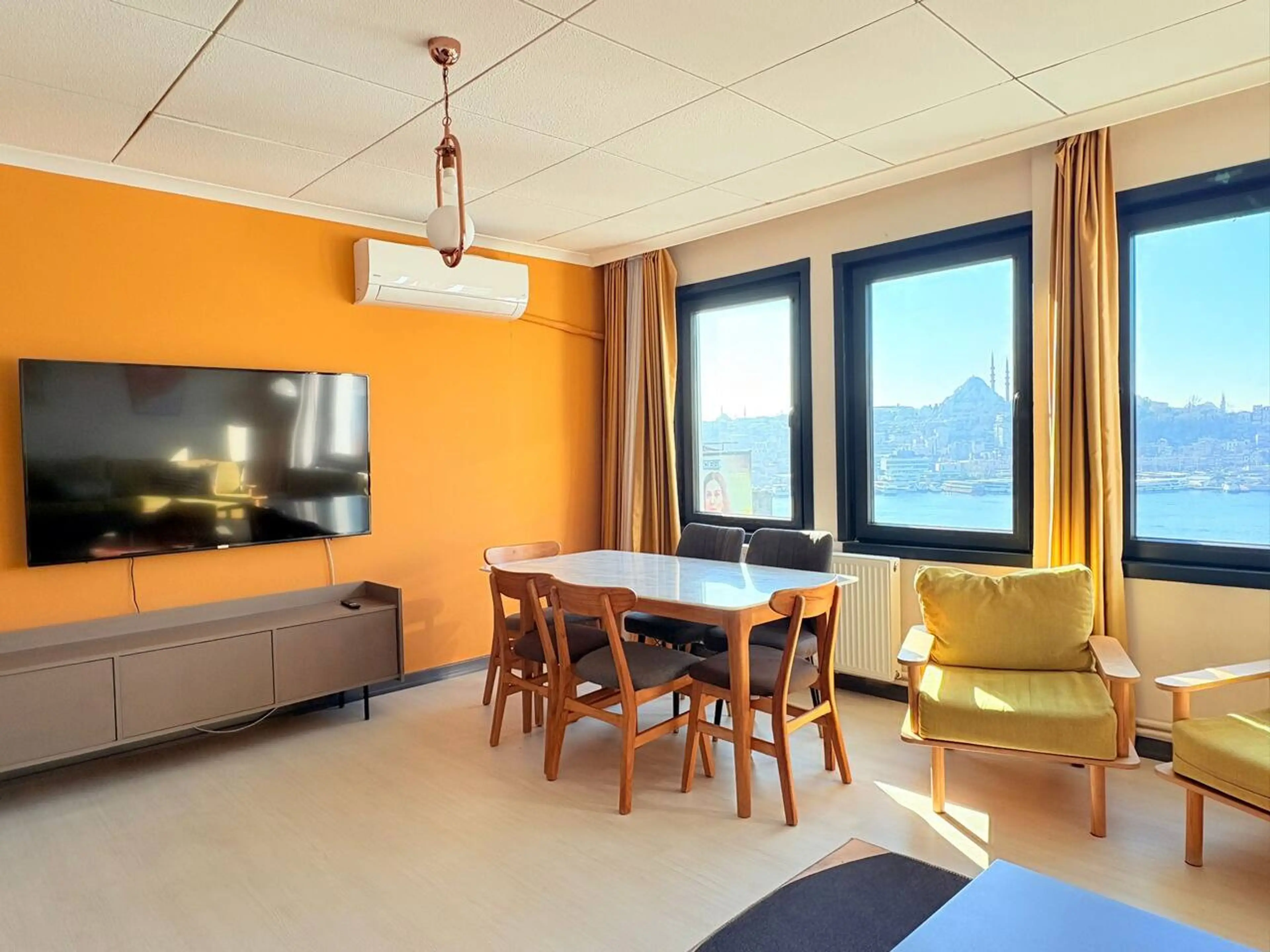 Bright lounge filled with natural light and endless sea views