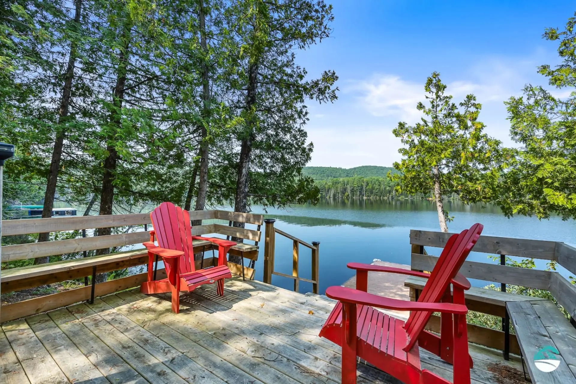 Outside seating area connected to the dock
