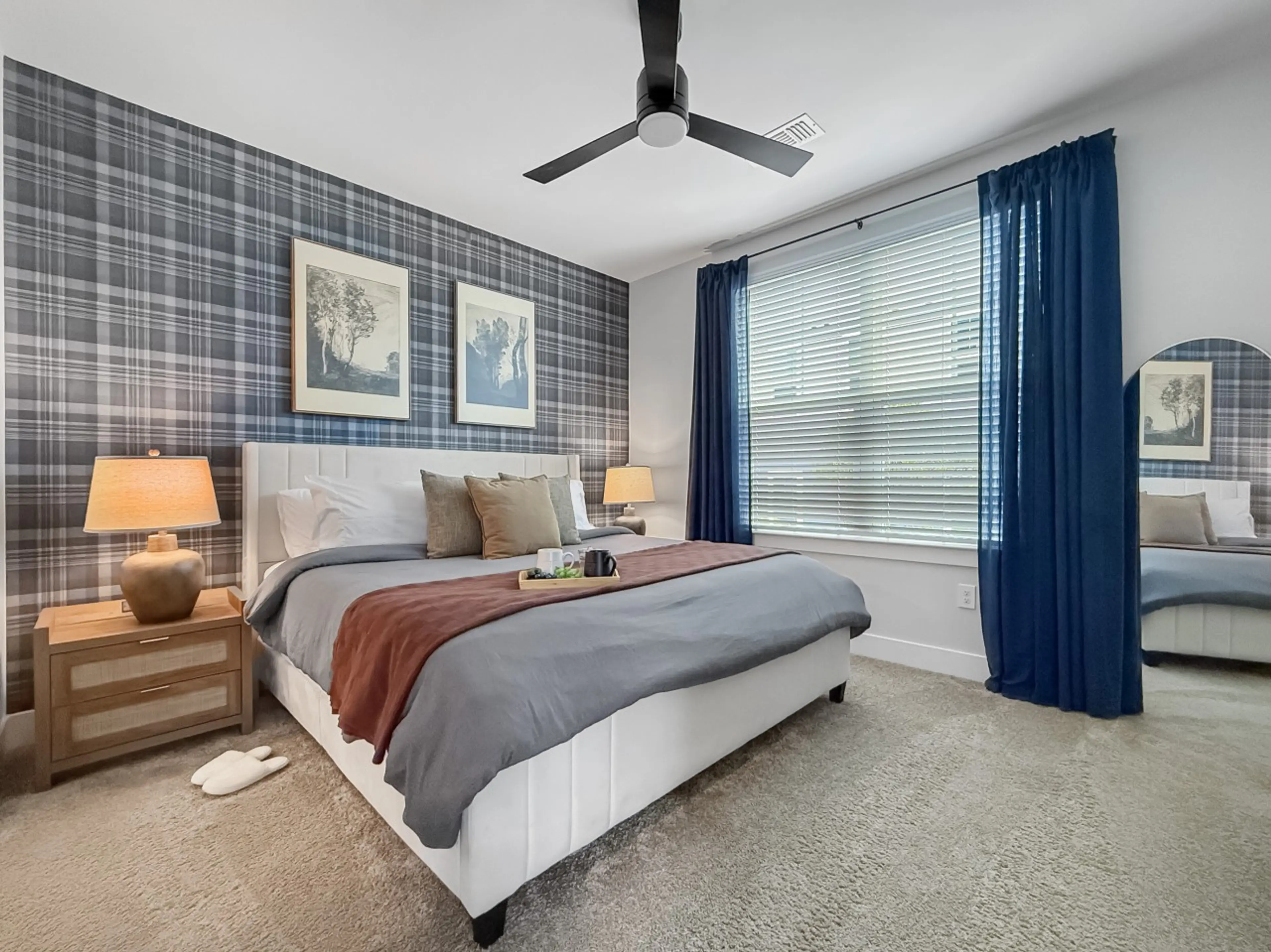 Spacious master bedroom, featuring a king-size memory foam mattress and a private en-suite bathroom for added comfort and convenience
