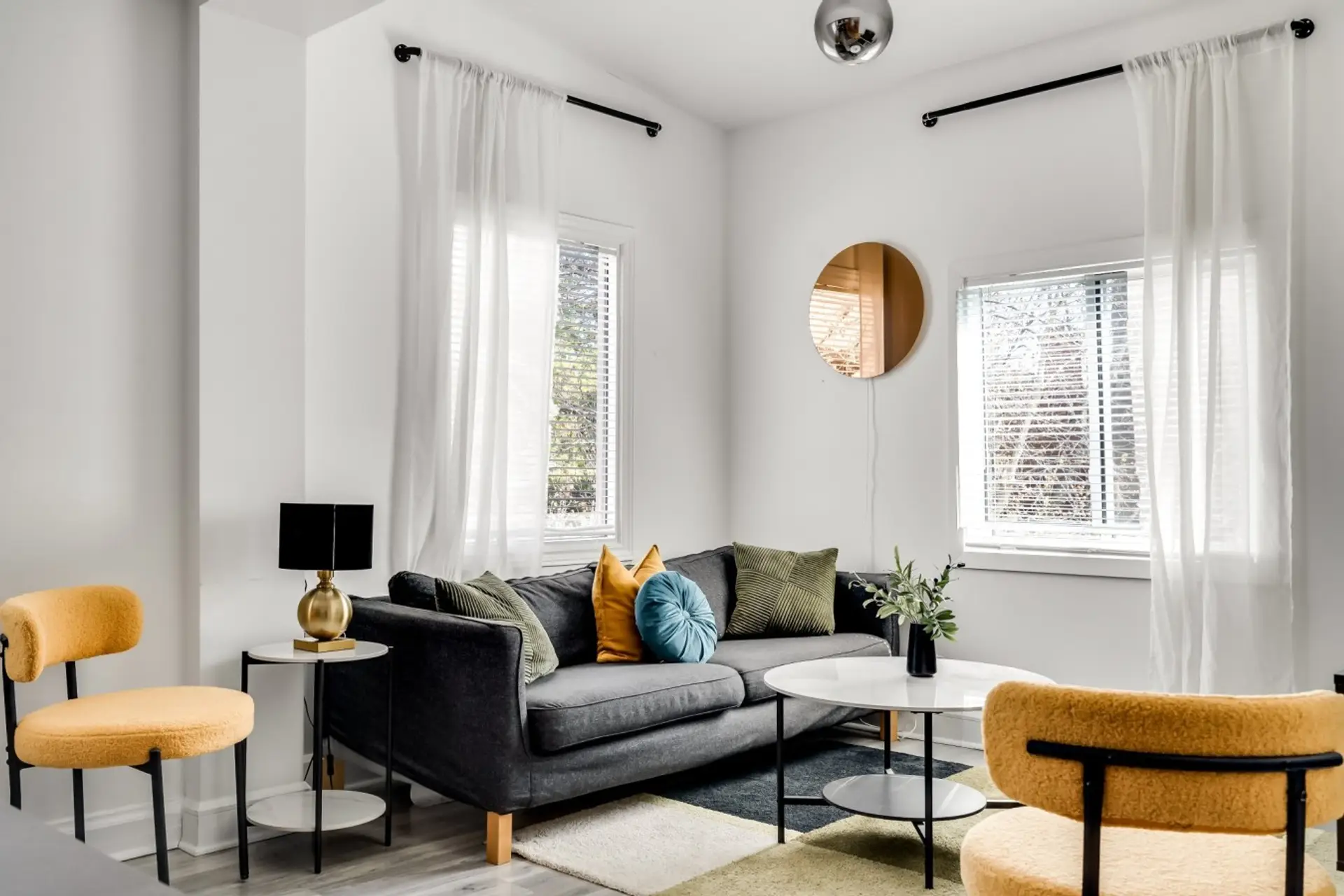 Bright open-plan living room