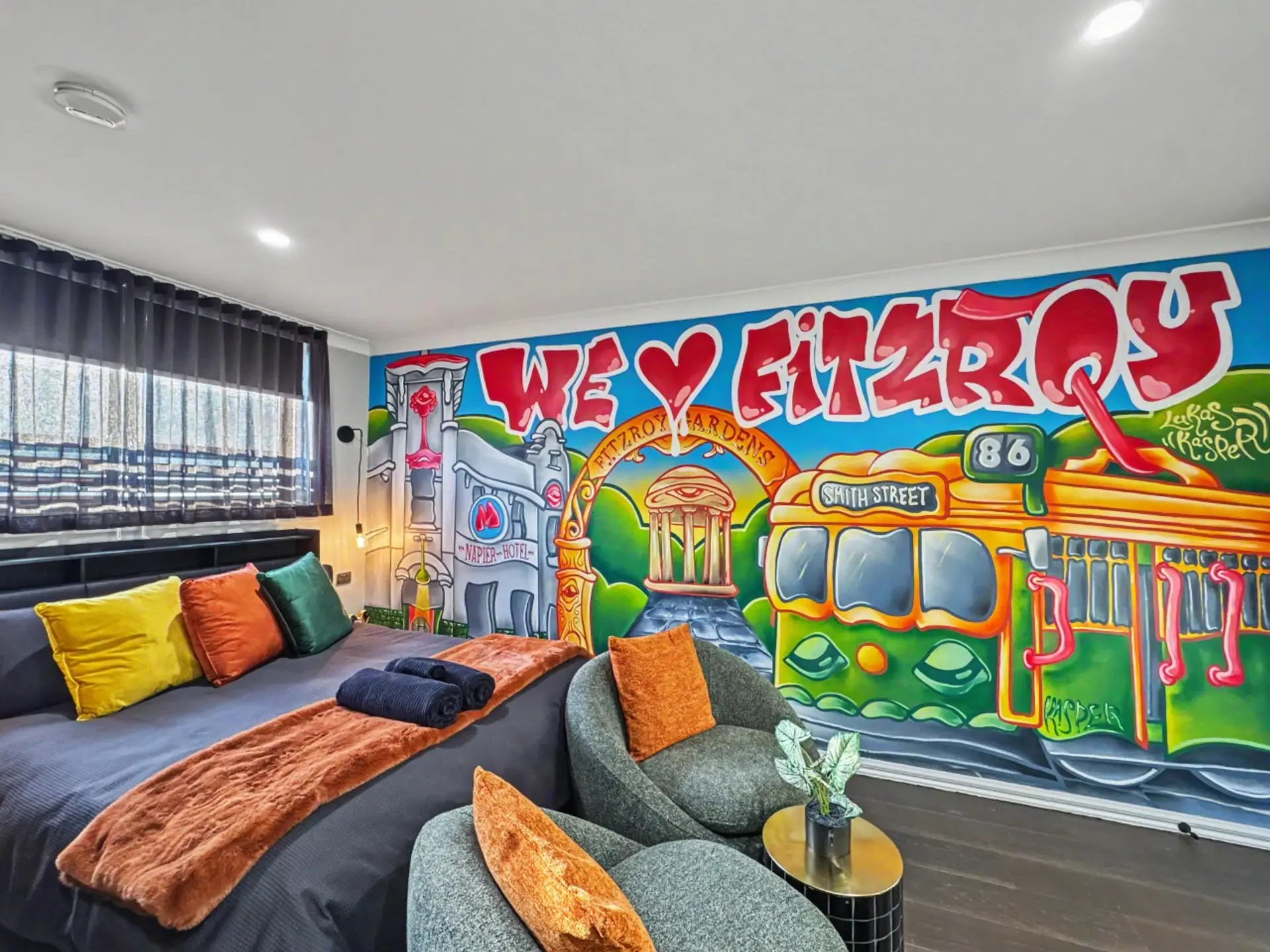 A colourful Fitzroy studio bringing the kitchen, living and sleeping zones together in one clever space