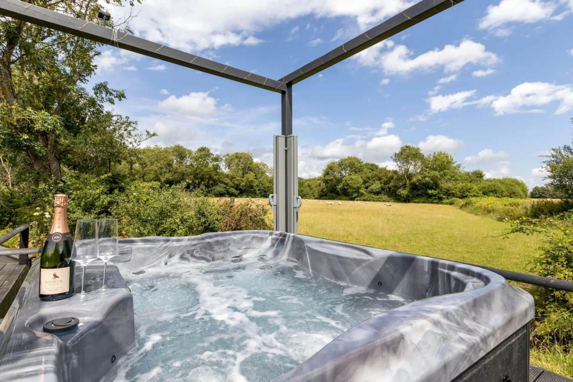 Exclusive private hot tub with a panoramic views.