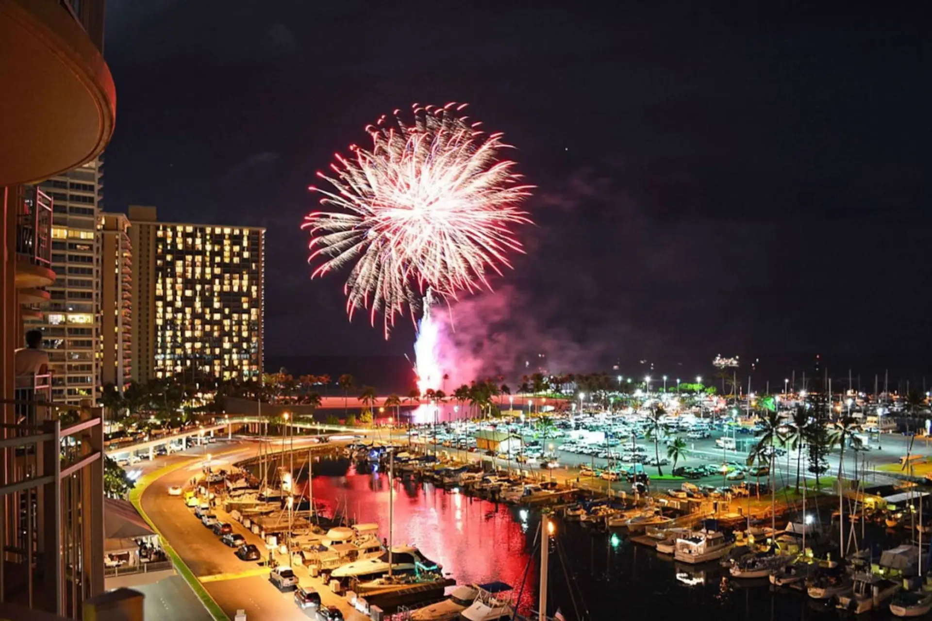 On Friday nights, enjoy a firework spectacular right from the balcony