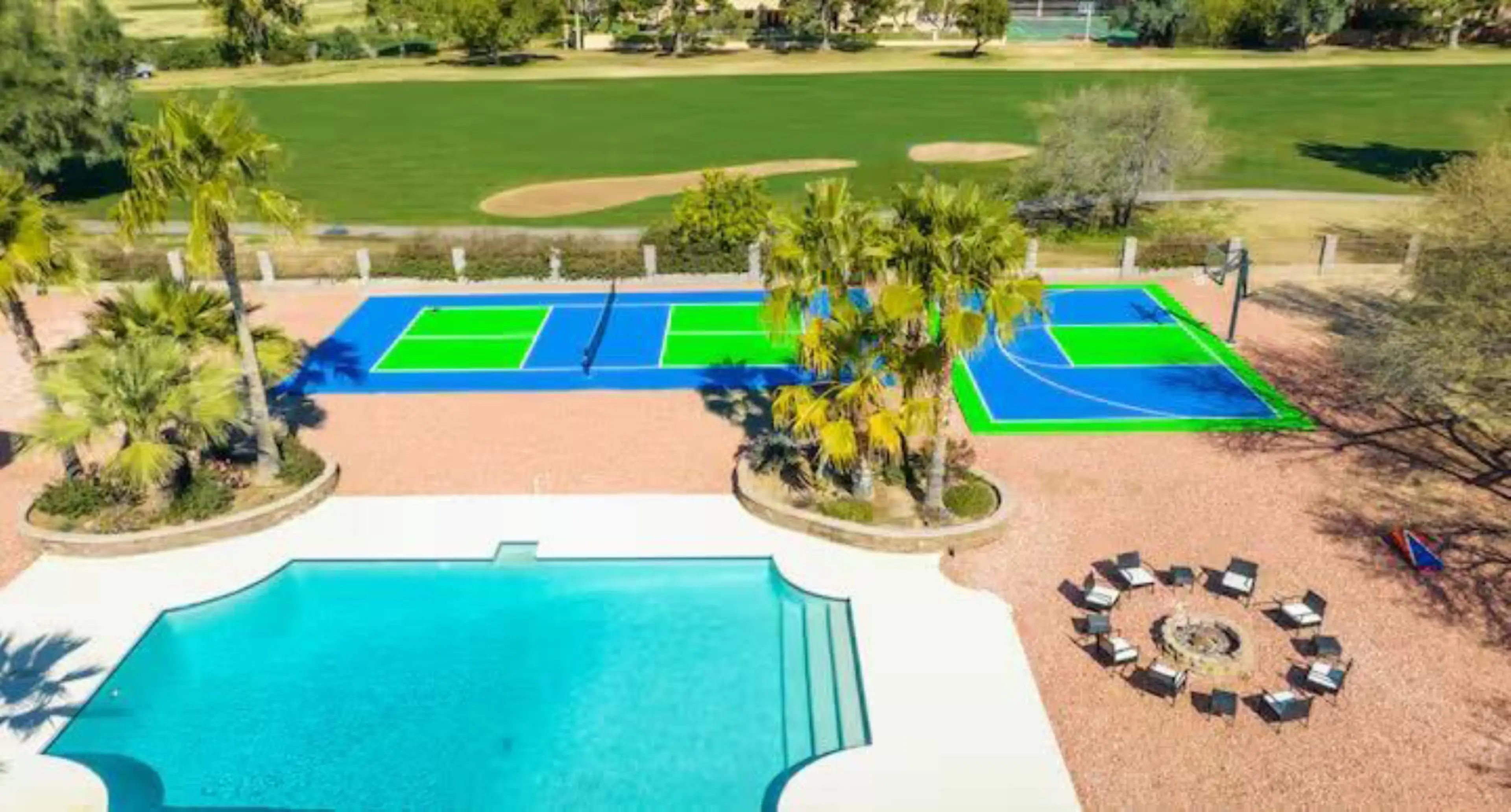 [Amenities] Heated pool, pickleball and basketball courts