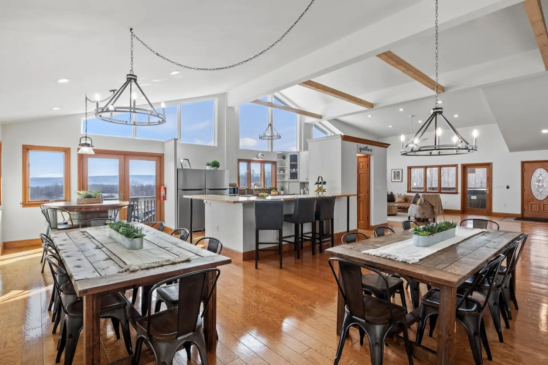 Huge dining area with seating for 23