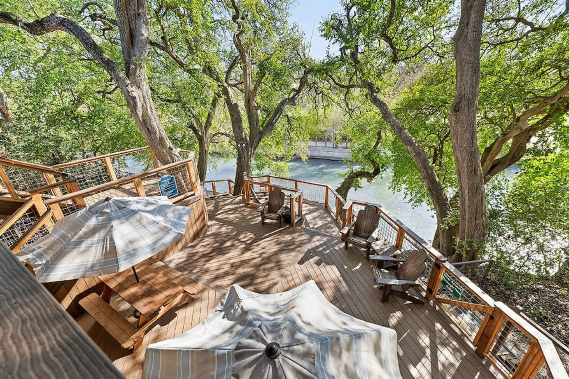 3-level private deck overlooking the Comal River