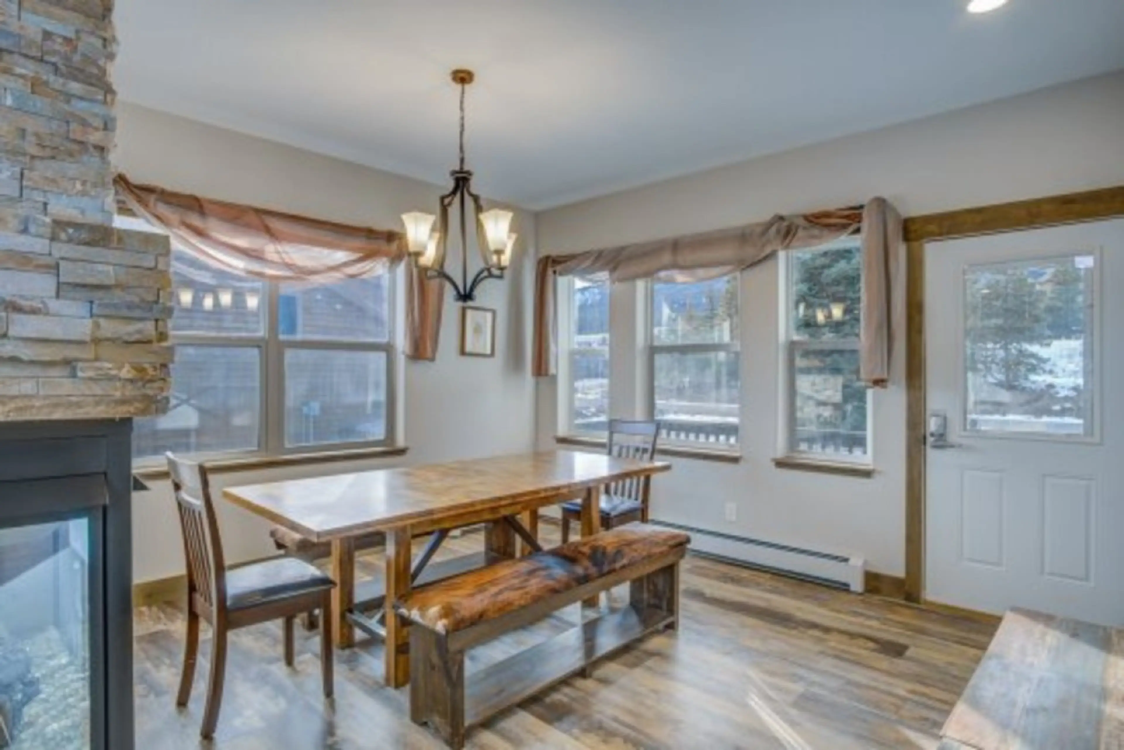 Enjoy your favorite meals at the beautiful dining table.