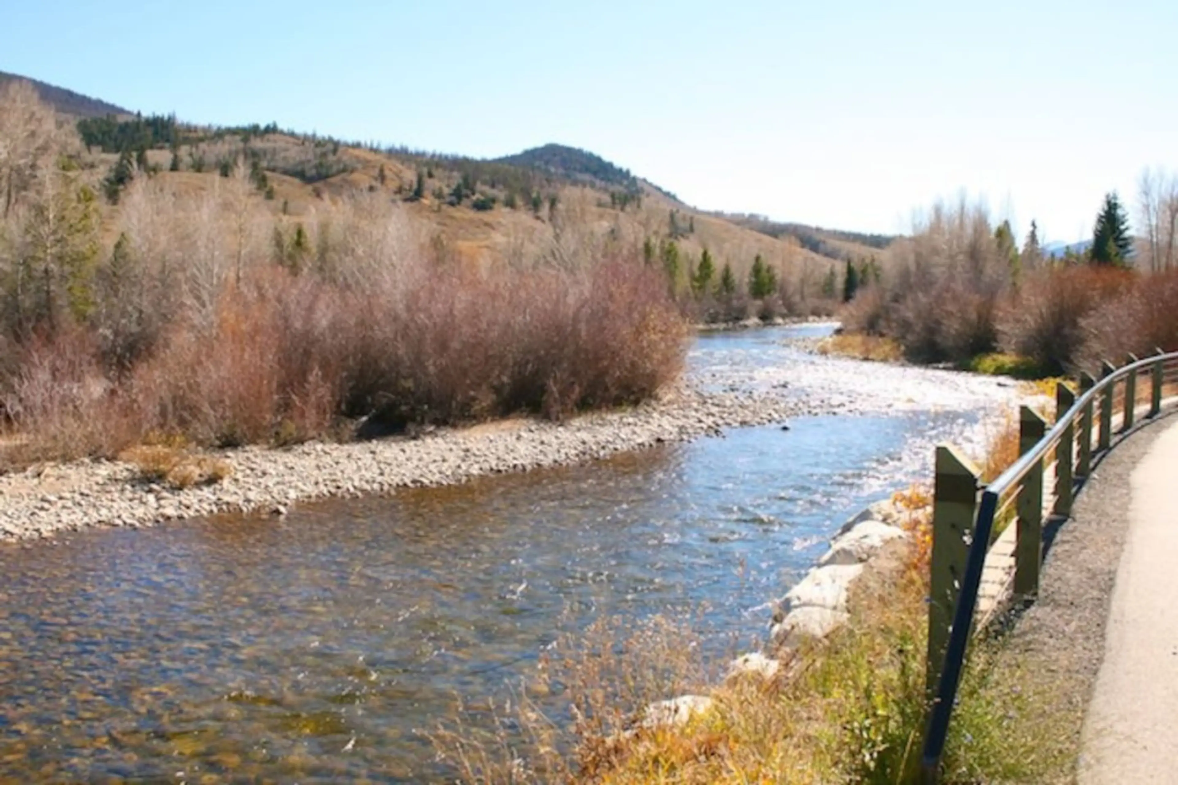 View of Blue River from rear of Trout House