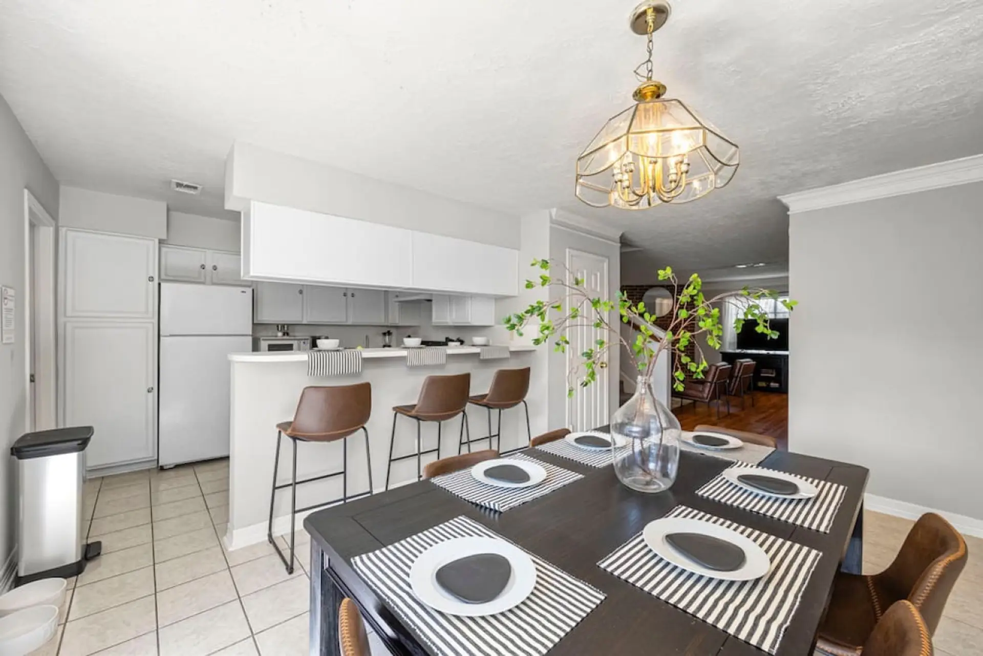 Dining table for 6 plus kitchen island seating — perfect for meals, work, or gathering together