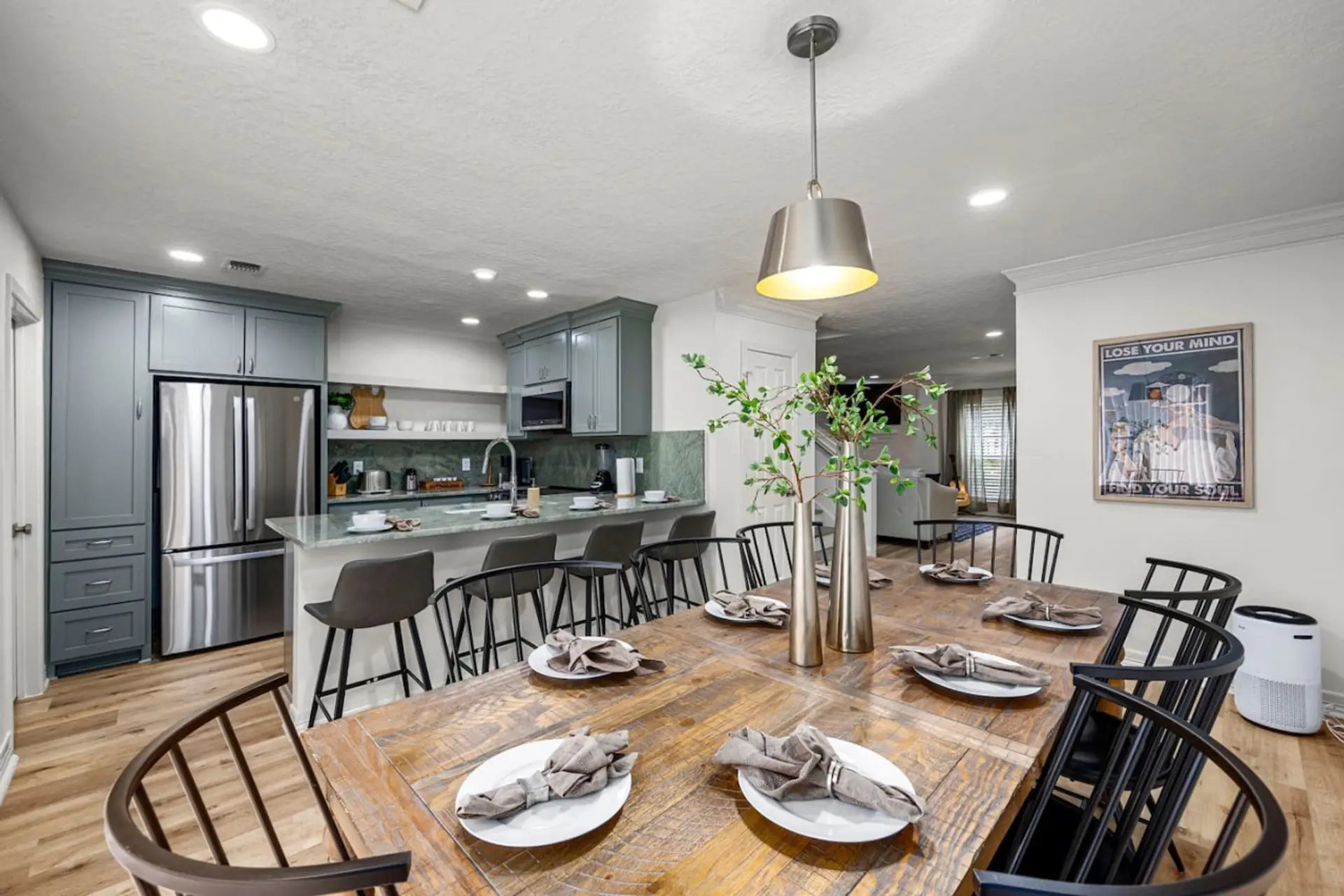 Dining room is located just off of the kitchen