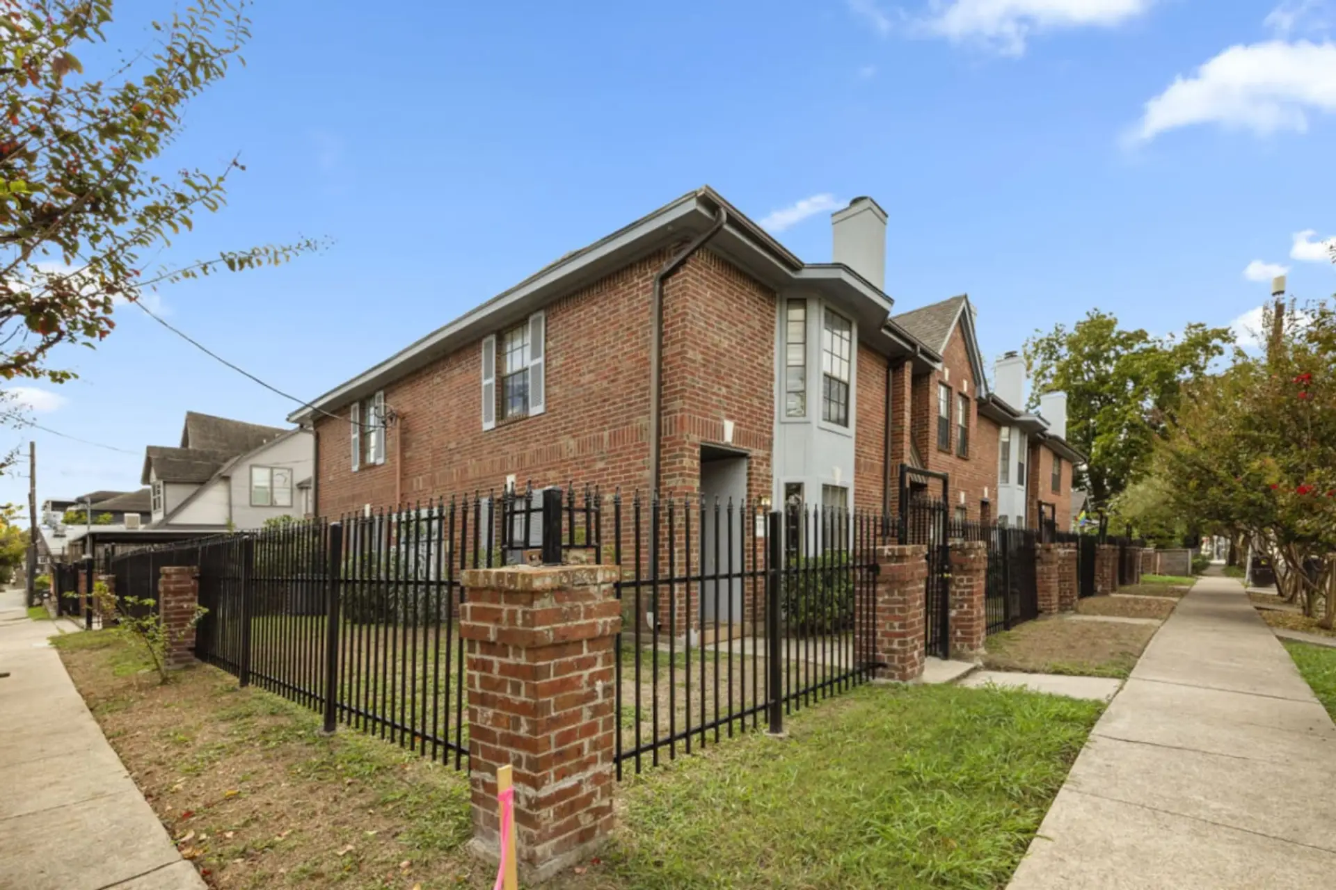 Exterior view of the building. This listing includes the 2 units on the left end of the building