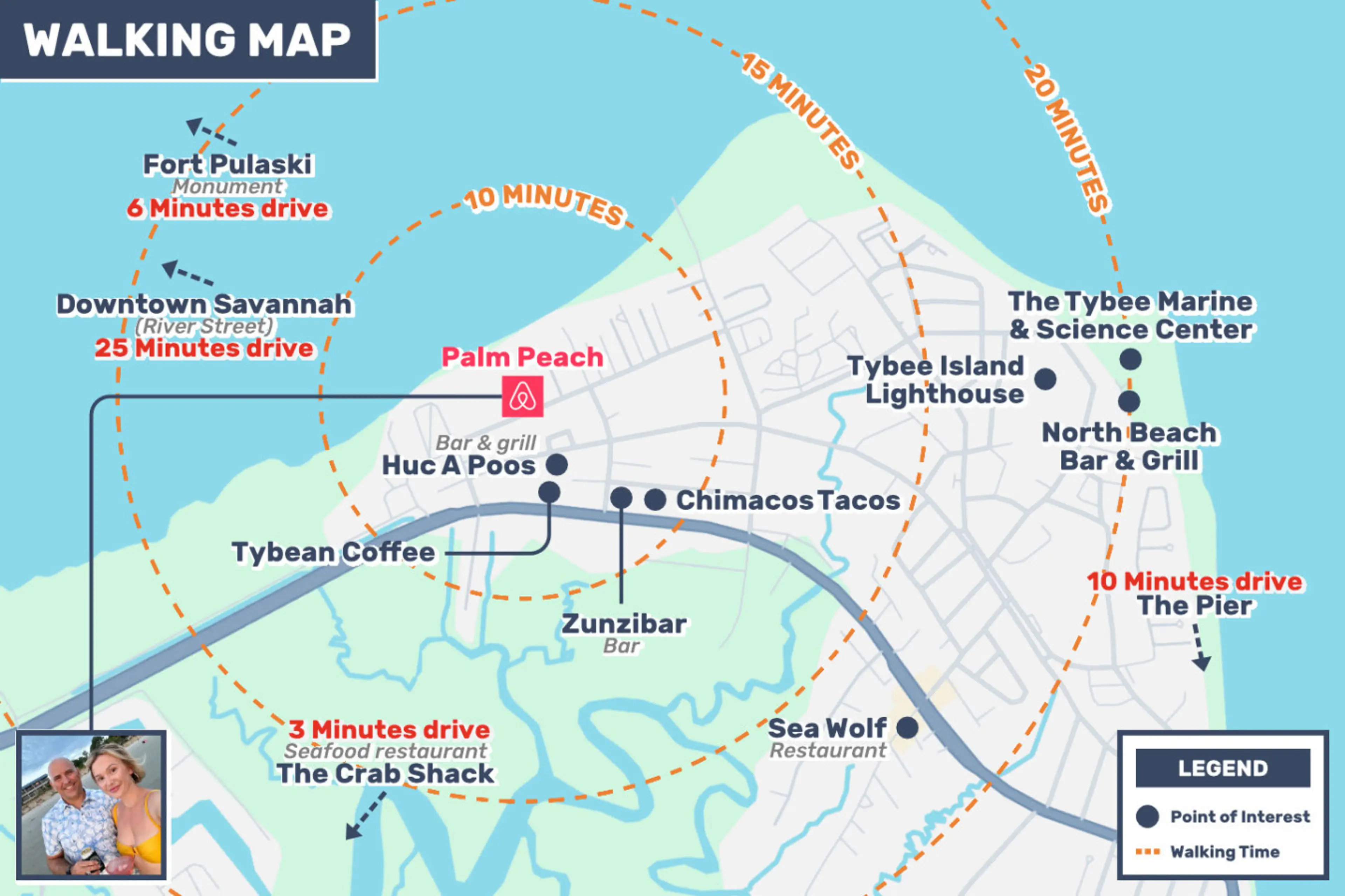 Local map with distances for planning your trip.