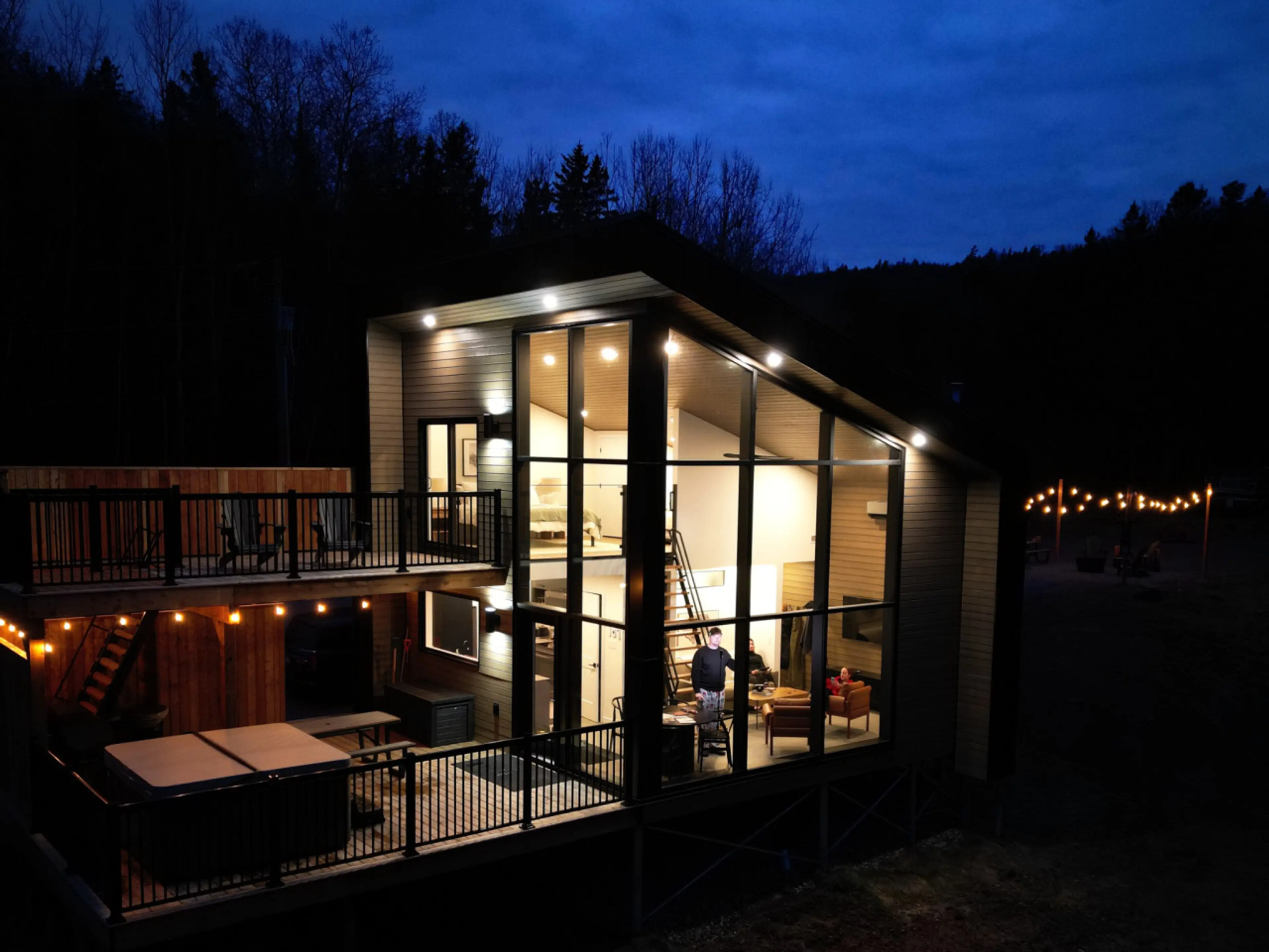 Night view luxury cabins waterford basecamp nb – perfect for your stay at STOKE Resorts.
