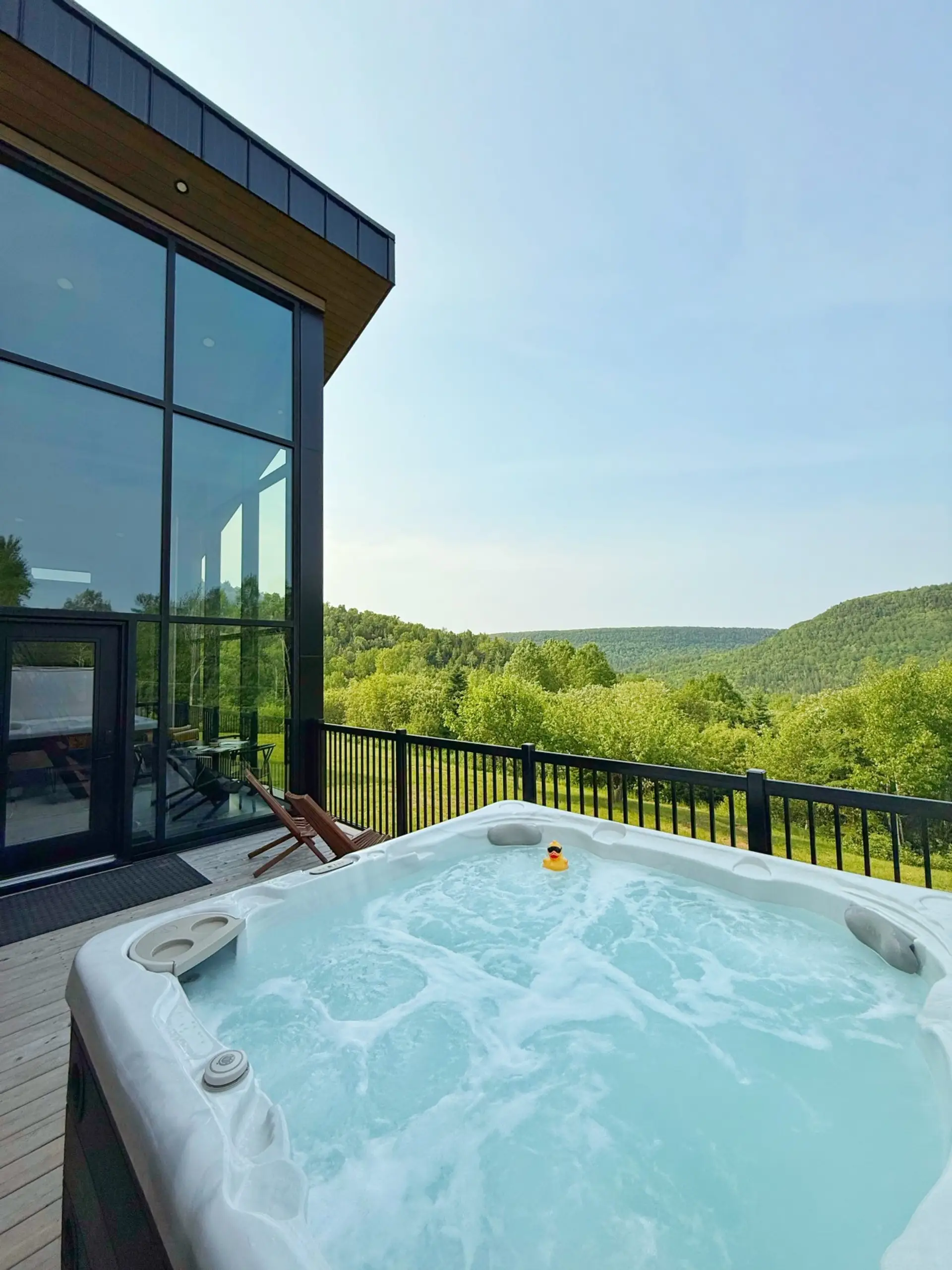 Hot Tub with a View at Stoke Resorts, Sussex NB near Fundy