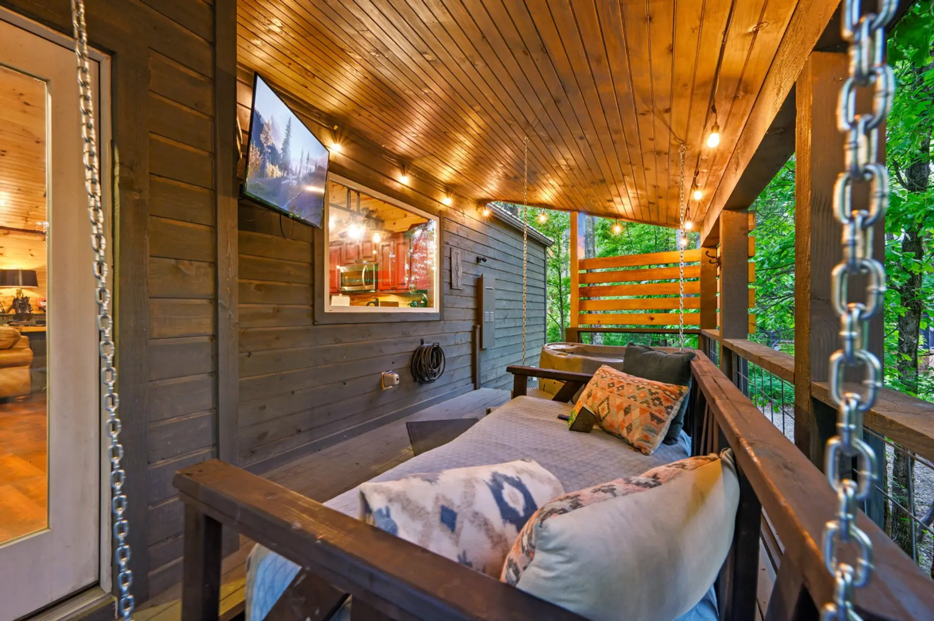 Relax, unwind, and let the gentle sway of the swinging sofa make every moment feel lighter