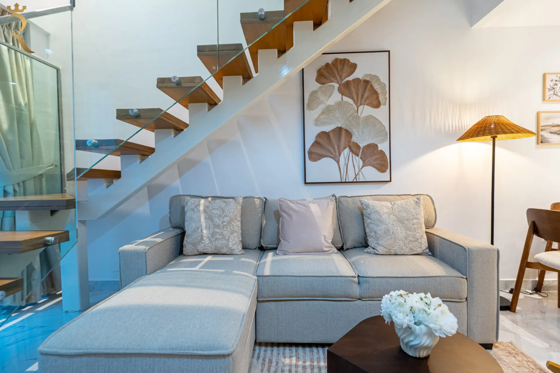 Kick back and relax in a living room designed for comfort and style, perfect for unwinding after a day of adventure.