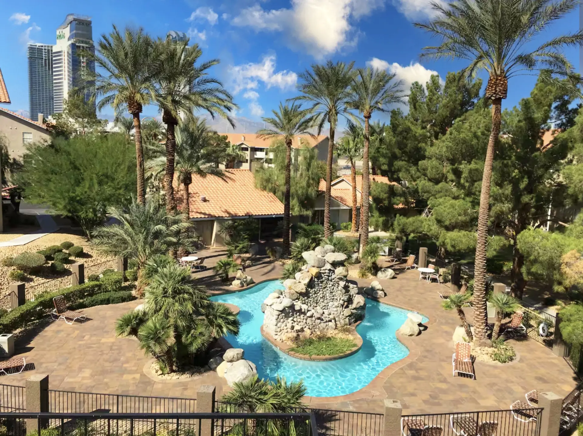 Enjoy our beautiful heated community pools and hot tubs, open all year long for your relaxation! What's Available: * 2 pools (1 is heated, the one pictured is the main pool) * 2 hot tubs for soaking and unwinding * Fitness center/gym area (opened 24 hrs) 