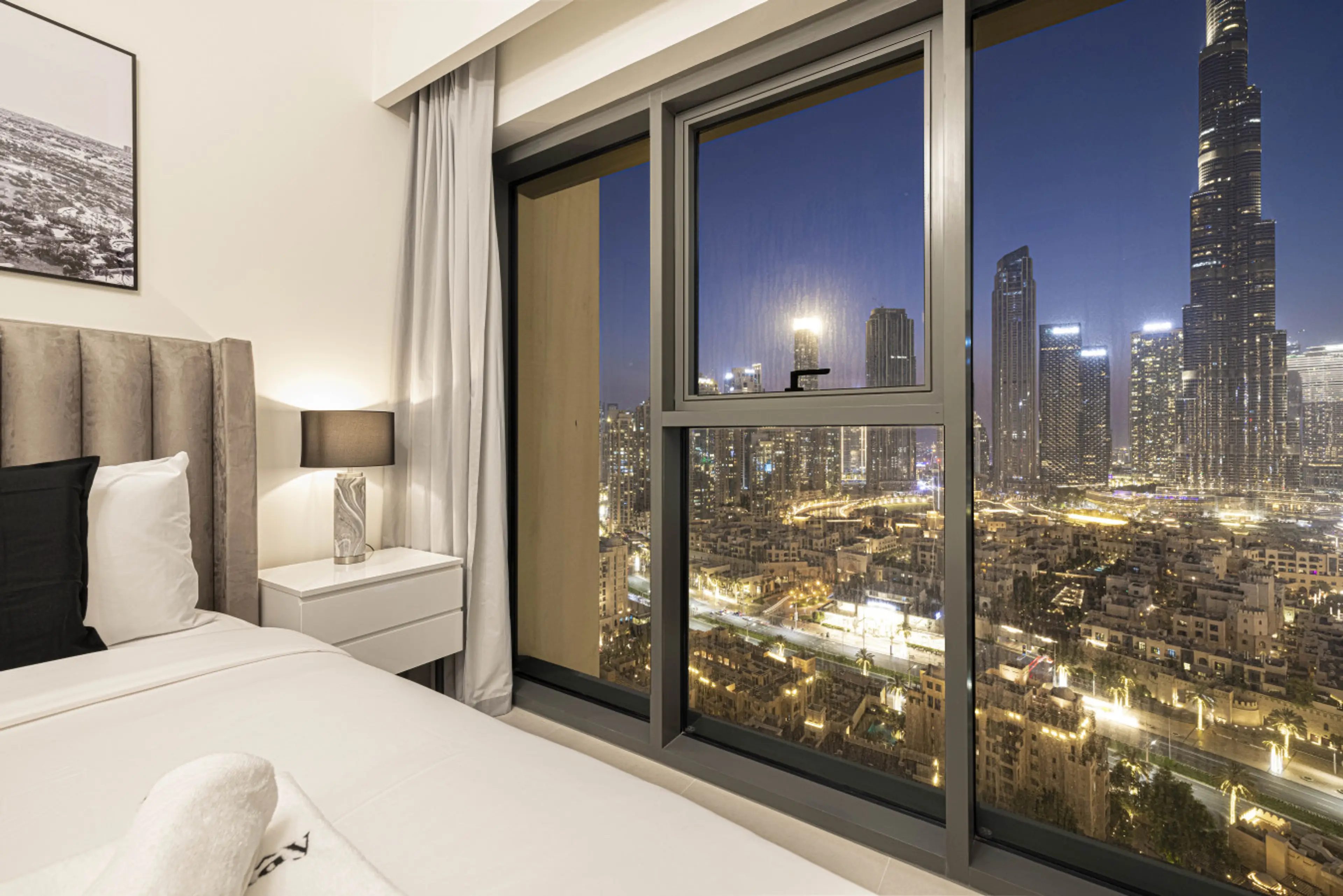 Bedroom with stunning Burj Khalifa  view