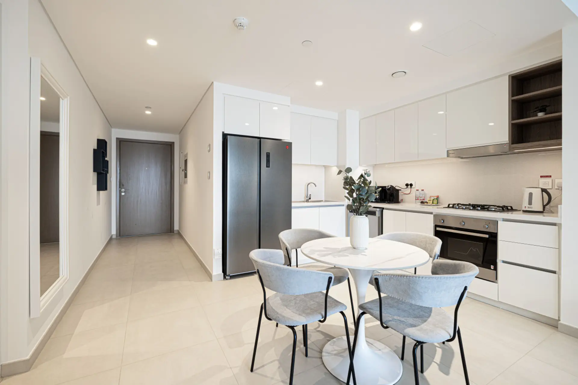 Expansive Kitchen, Stylish Dining for Four