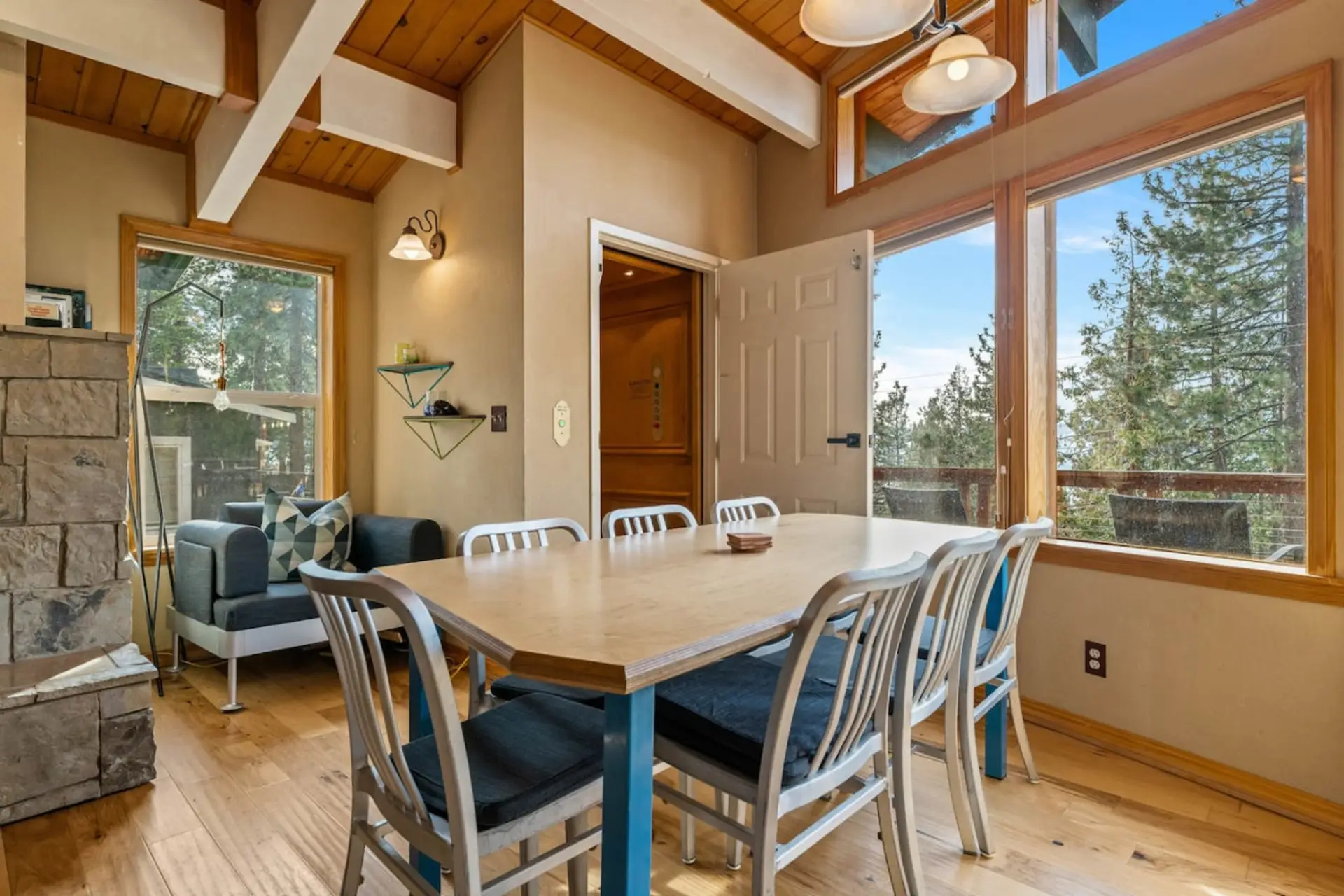 Dining area with a view of Lake Tahoe!