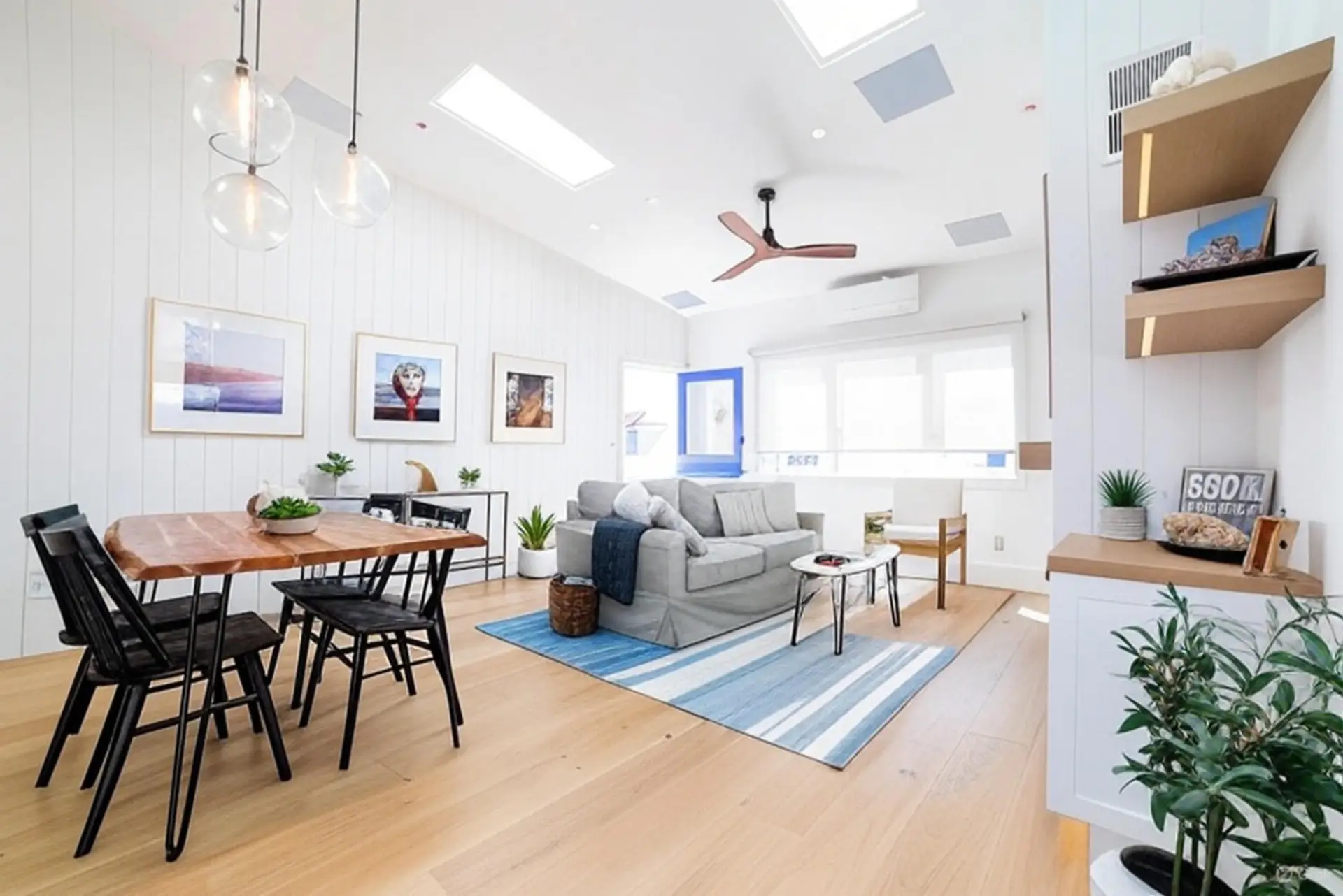 Unwind in our designer living space featuring powerful, quiet A/C and a 65” Smart TV with Netflix—perfect for cooling off after a day at the beach.