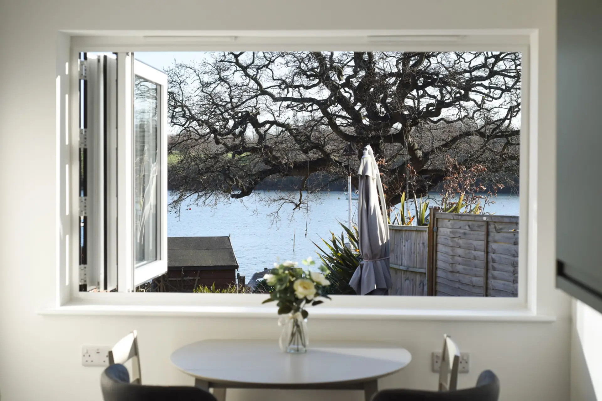 Overlooking the water