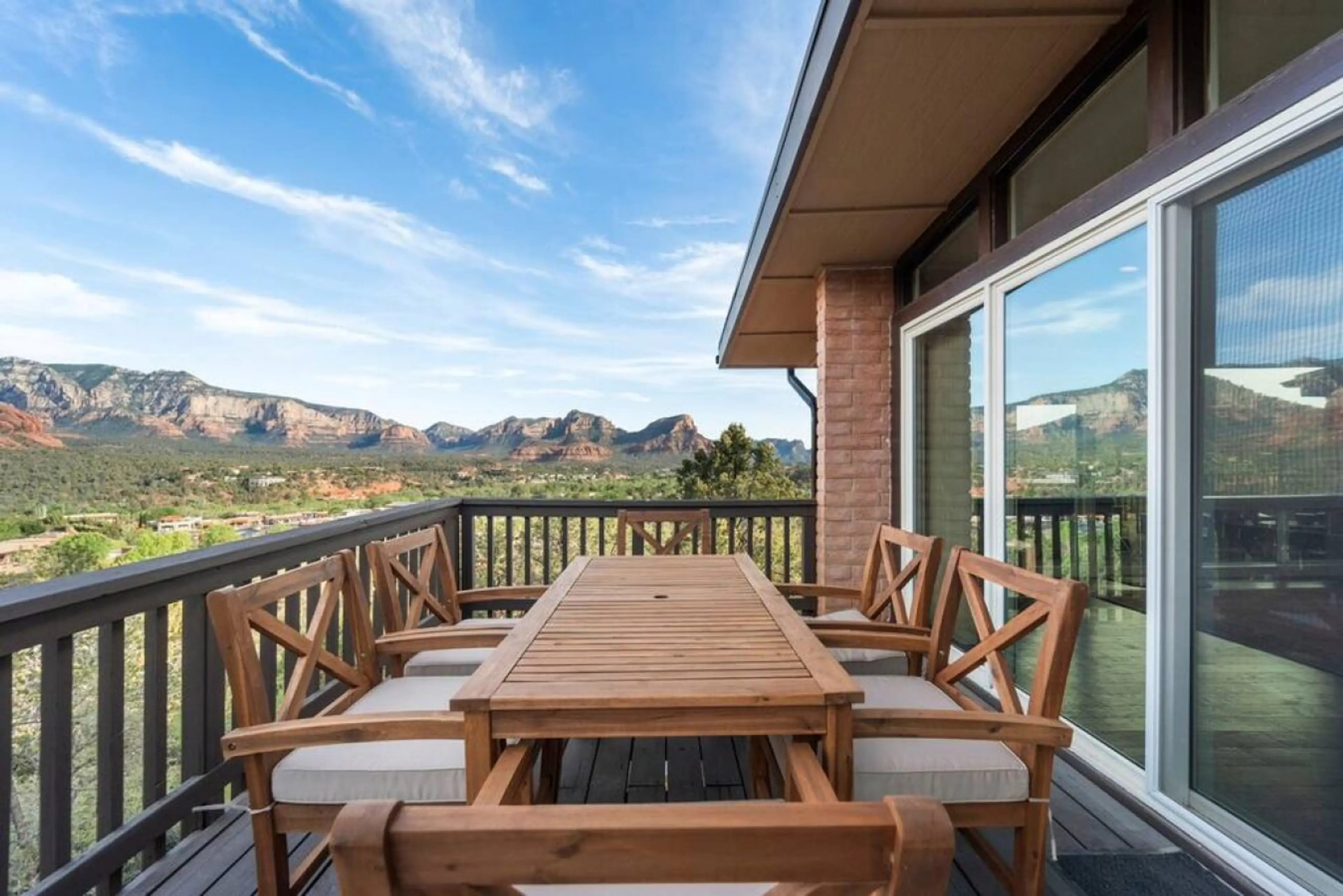 The dining table on the deck
