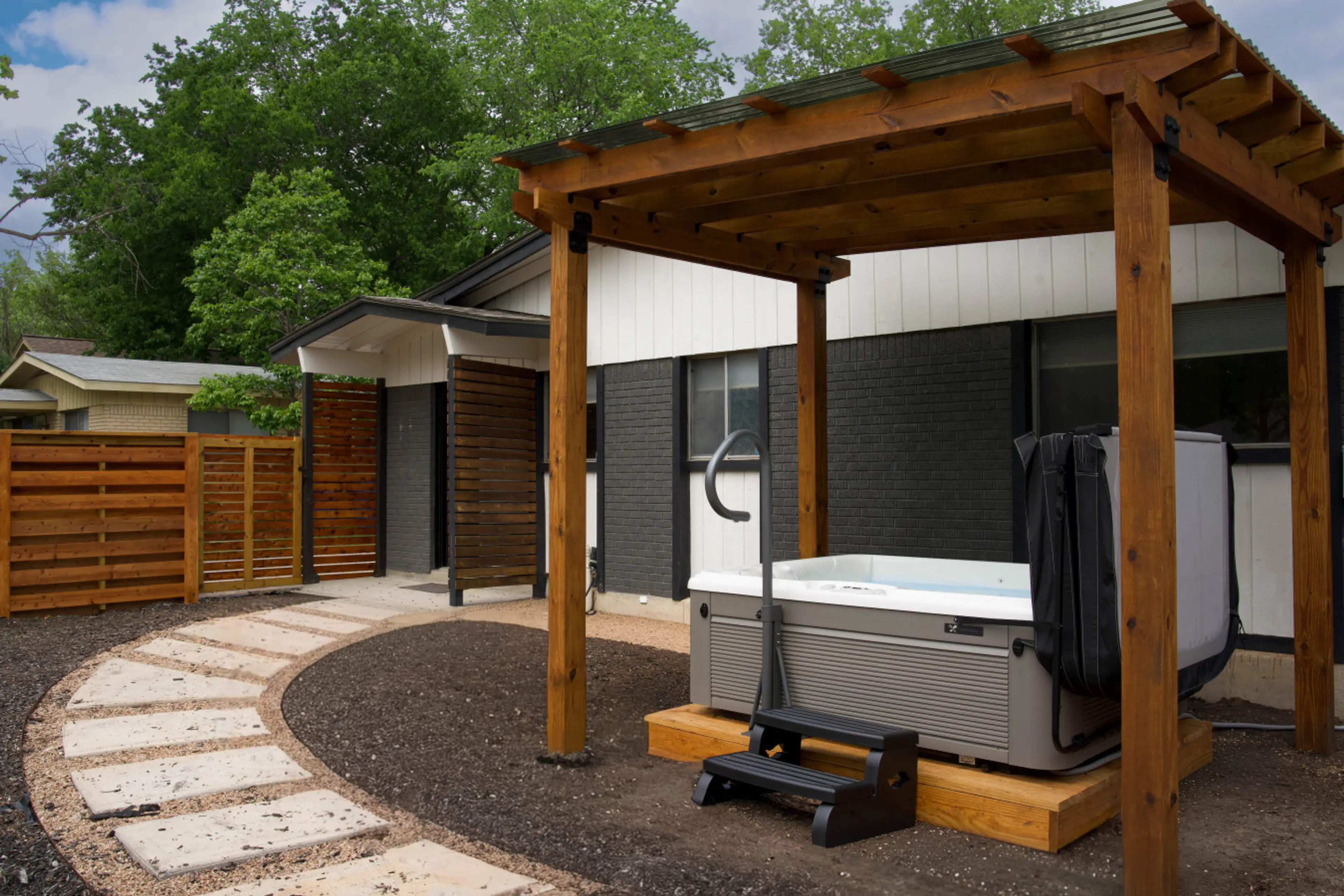 Fully fenced in yard