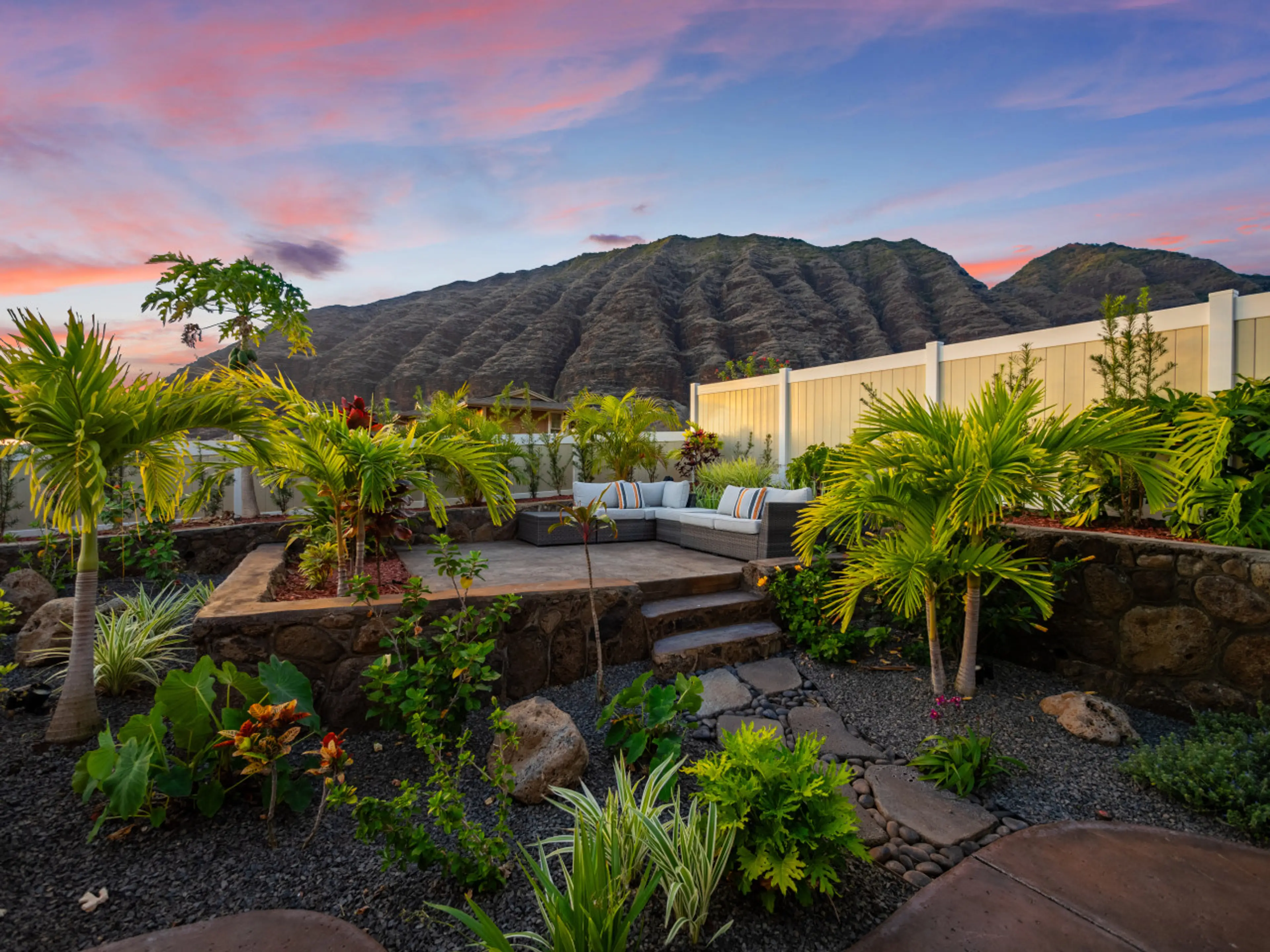 Professionally designed and maintained tropical garden