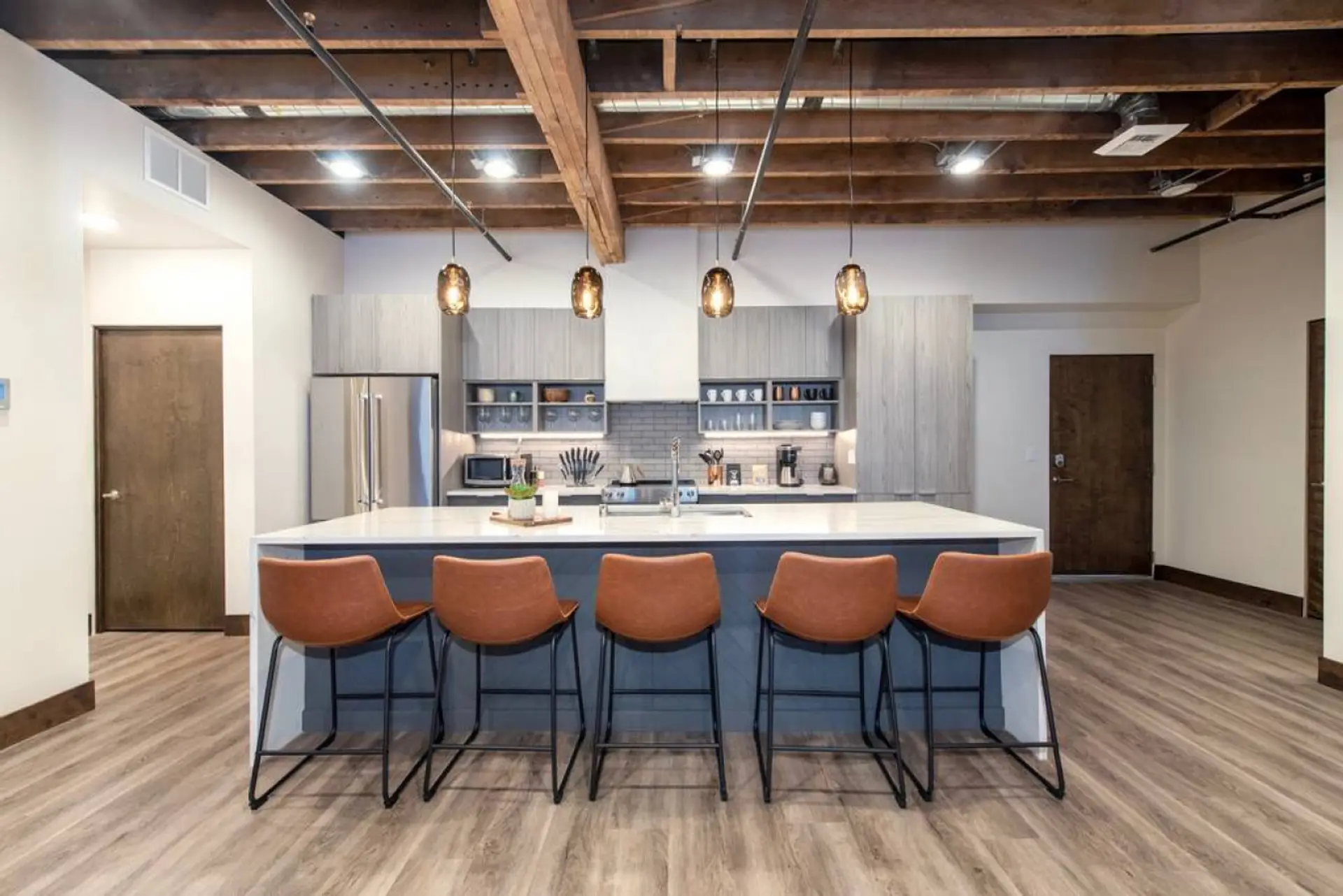 These comfortable barstools are great for hosting guests while preparing meals in the kitchen!