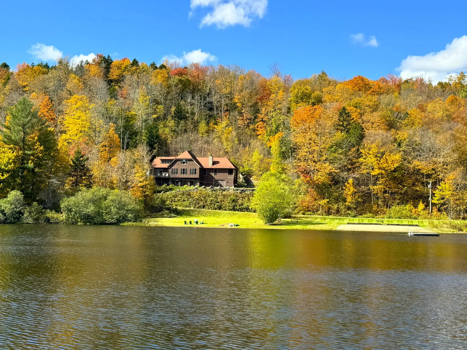 Lake house with private beach area