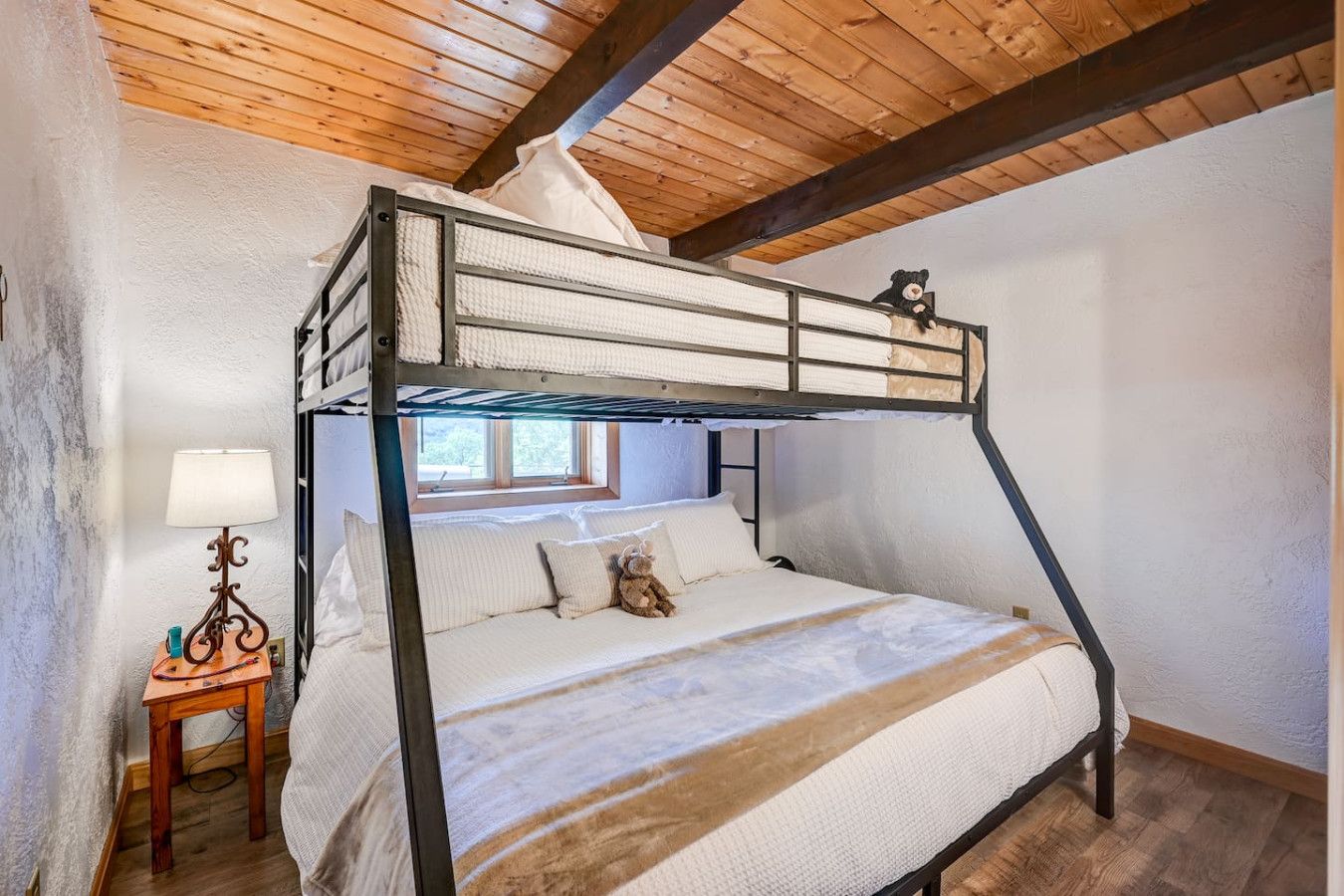 King bed and a Queen bed (Queen over King bunk bed)