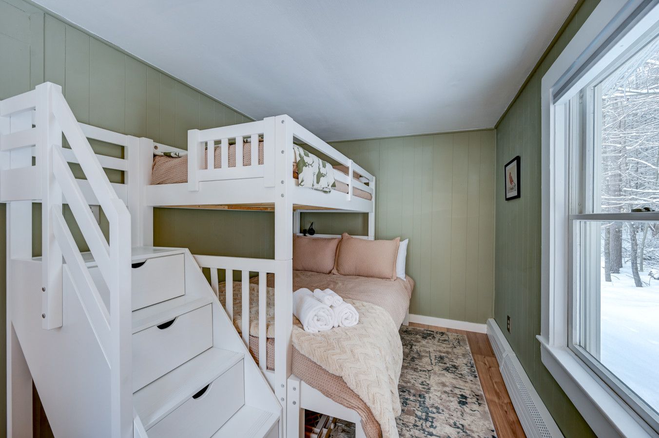 Twin over full bunk bed (main floor)