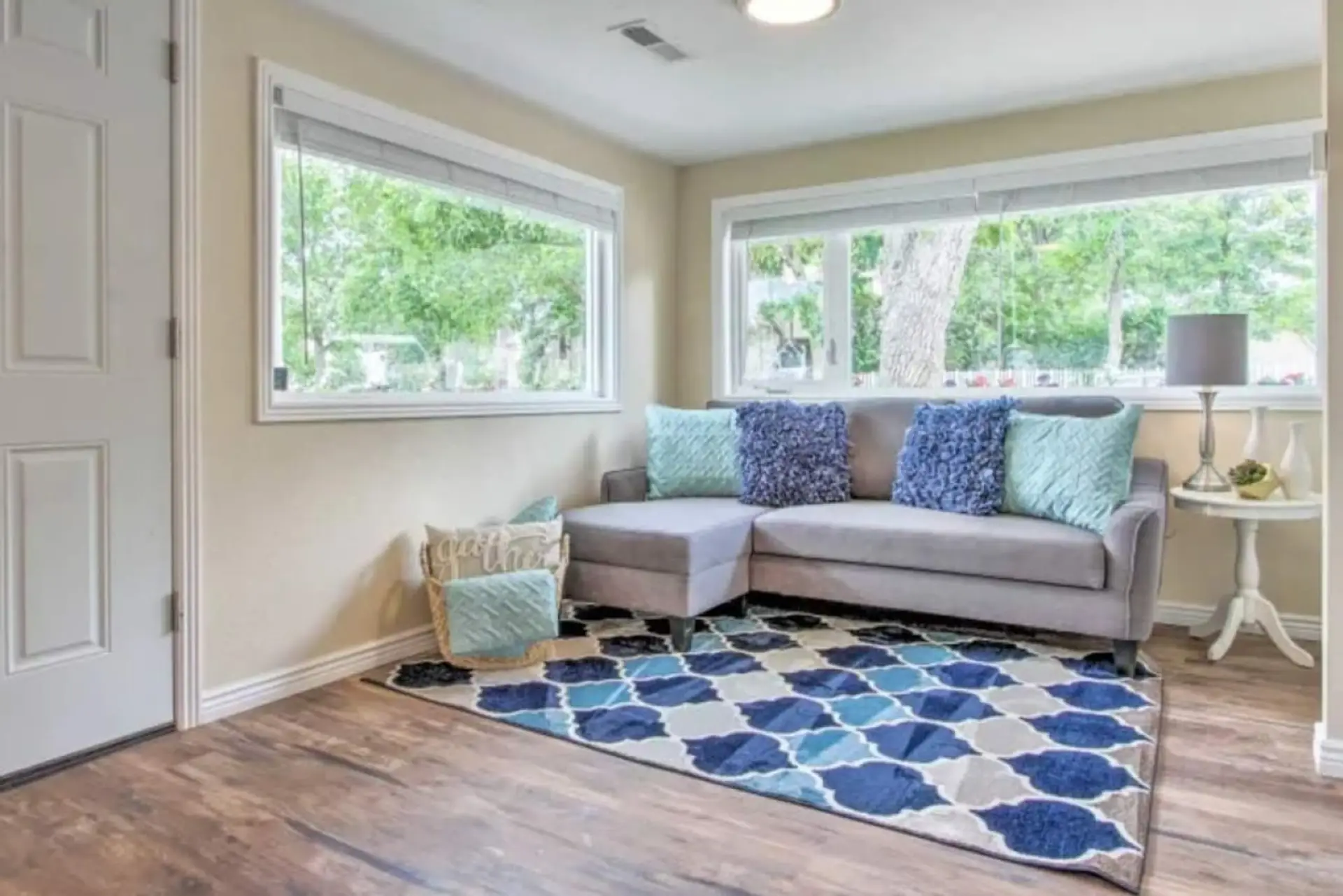 Relax in the cozy living area with beautiful views