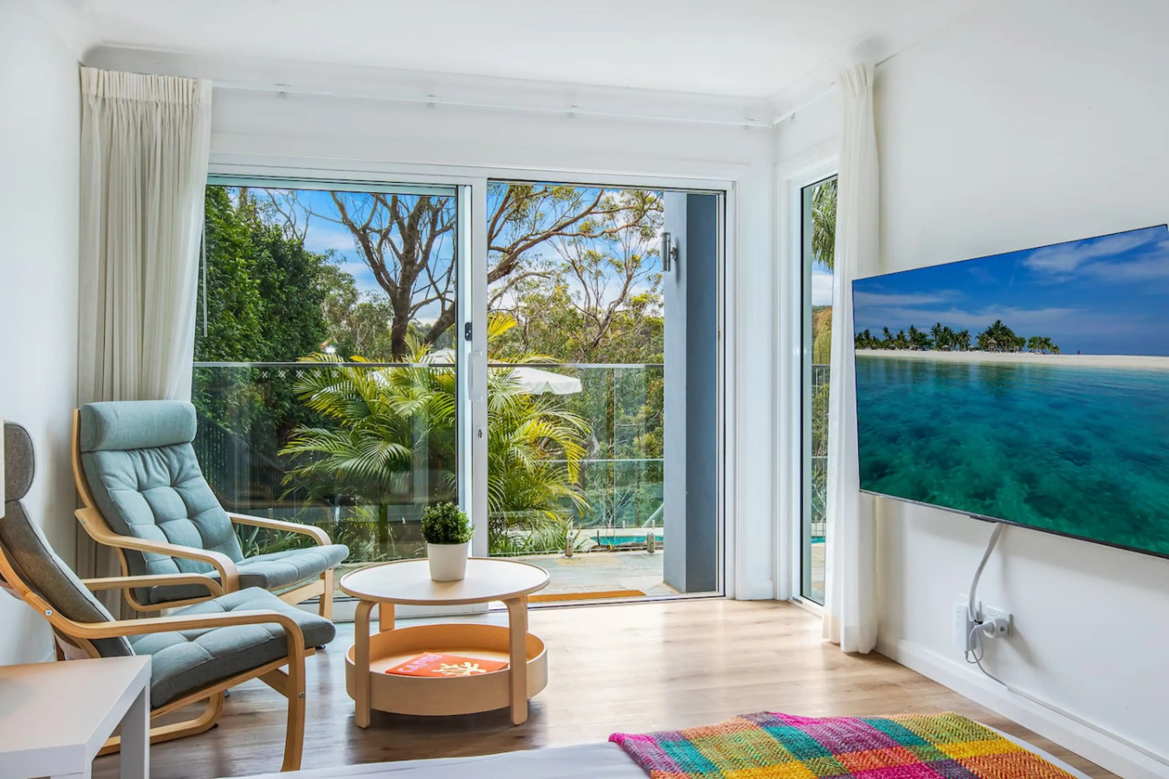 Smart TV in Bedroom 1 – feel free to log in with your own account to access streaming apps.