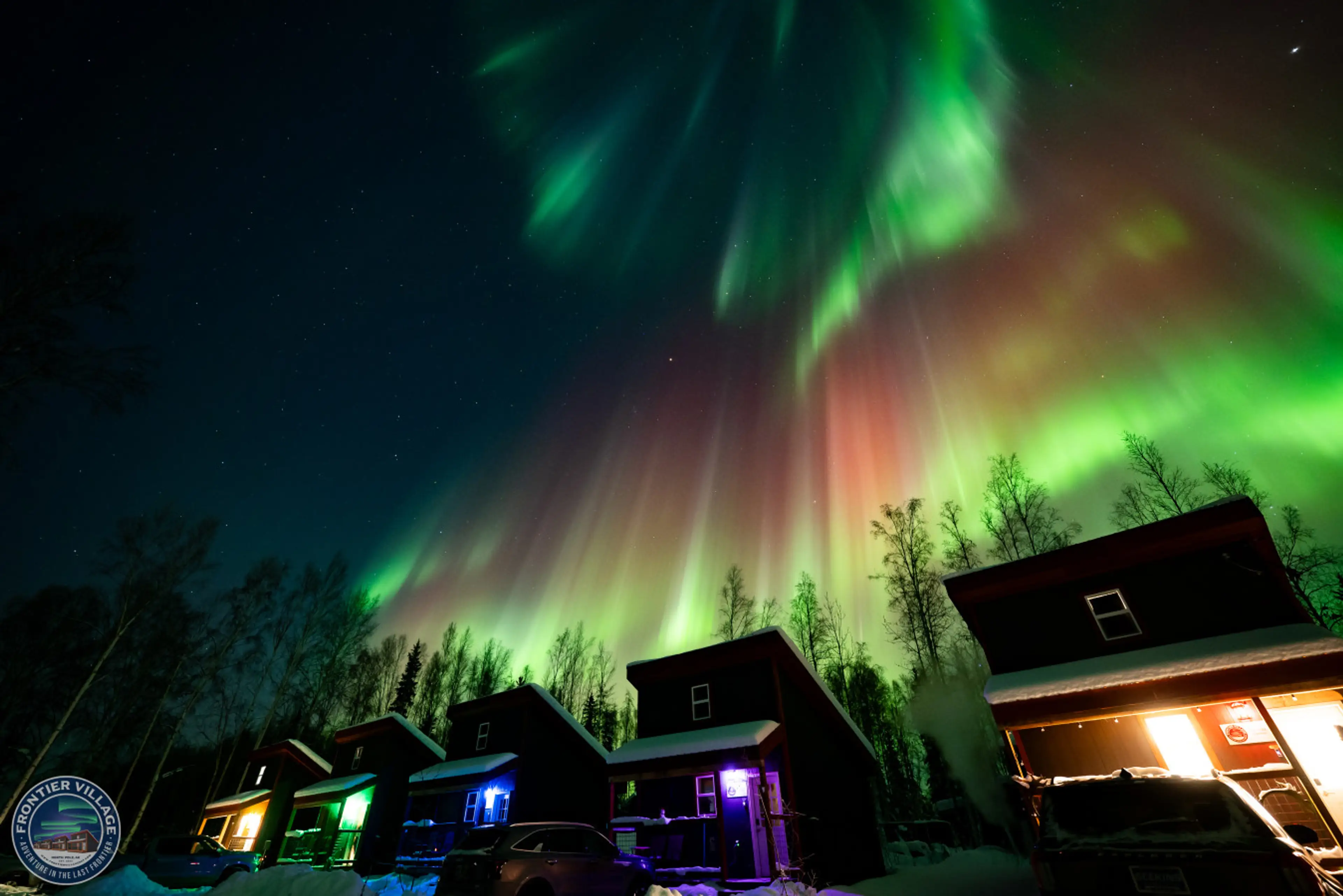 Aurora Borealis view from the cabin.