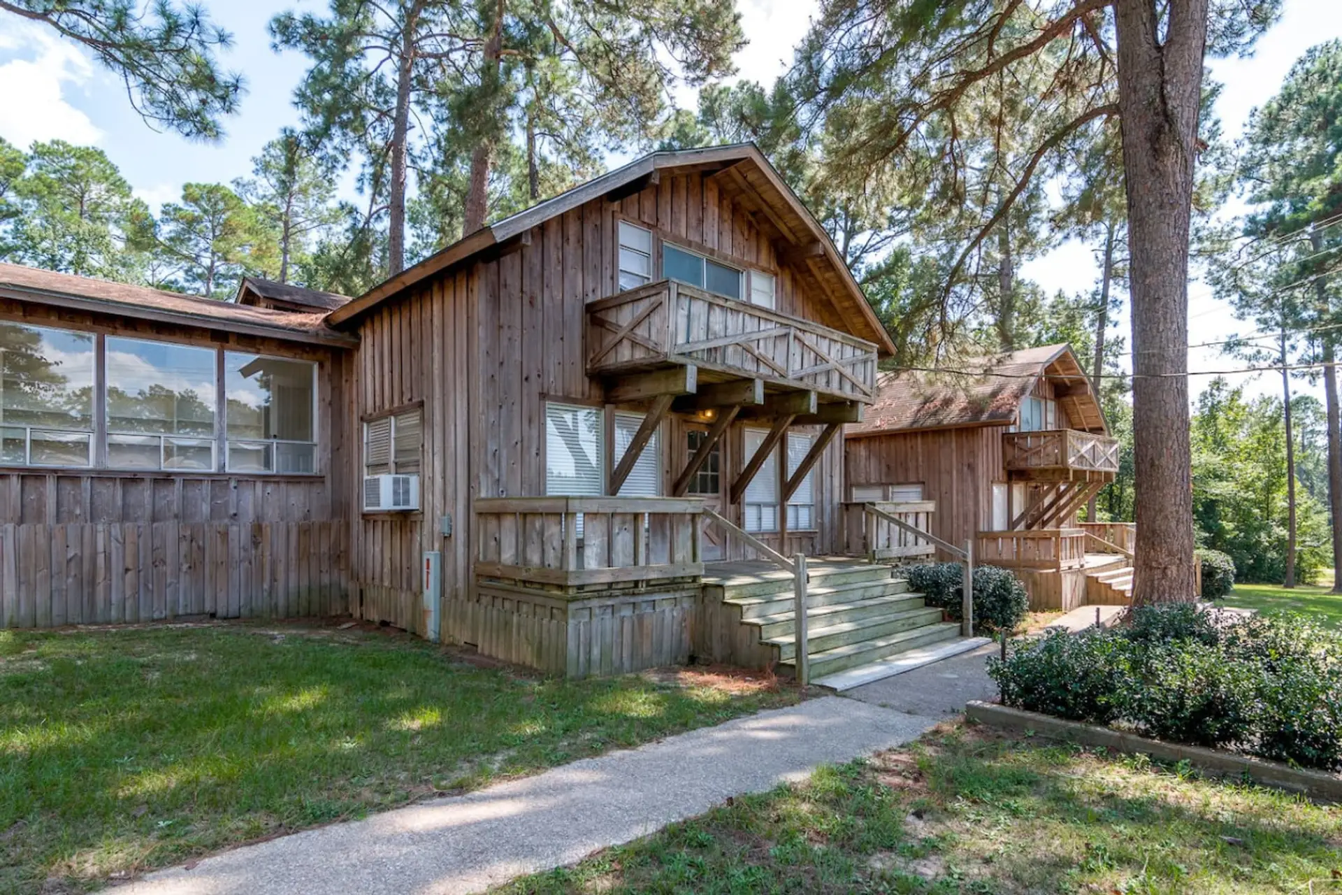 Rustic cabin among the trees