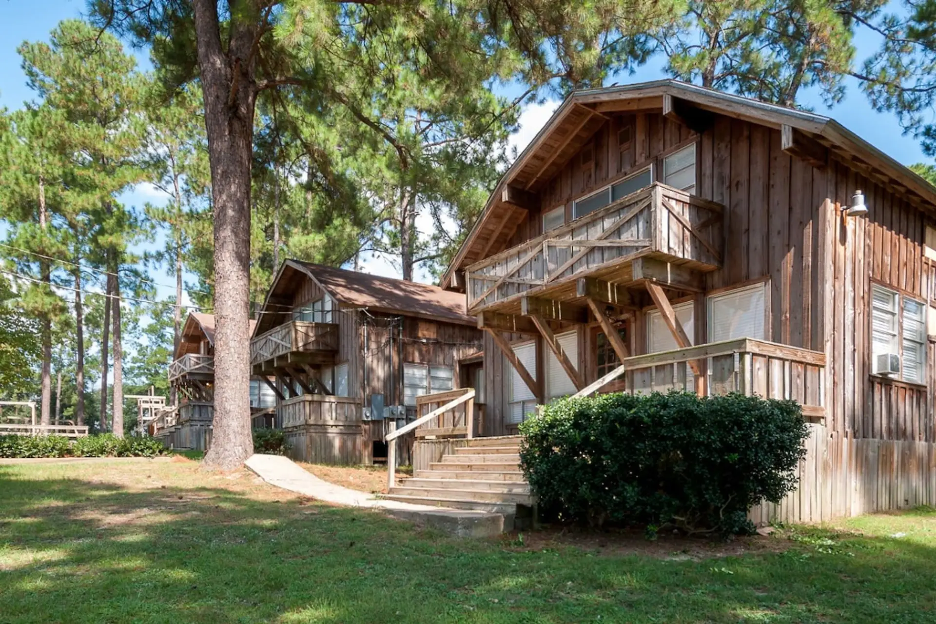 Porch and balcony overlooking the beautiful property.