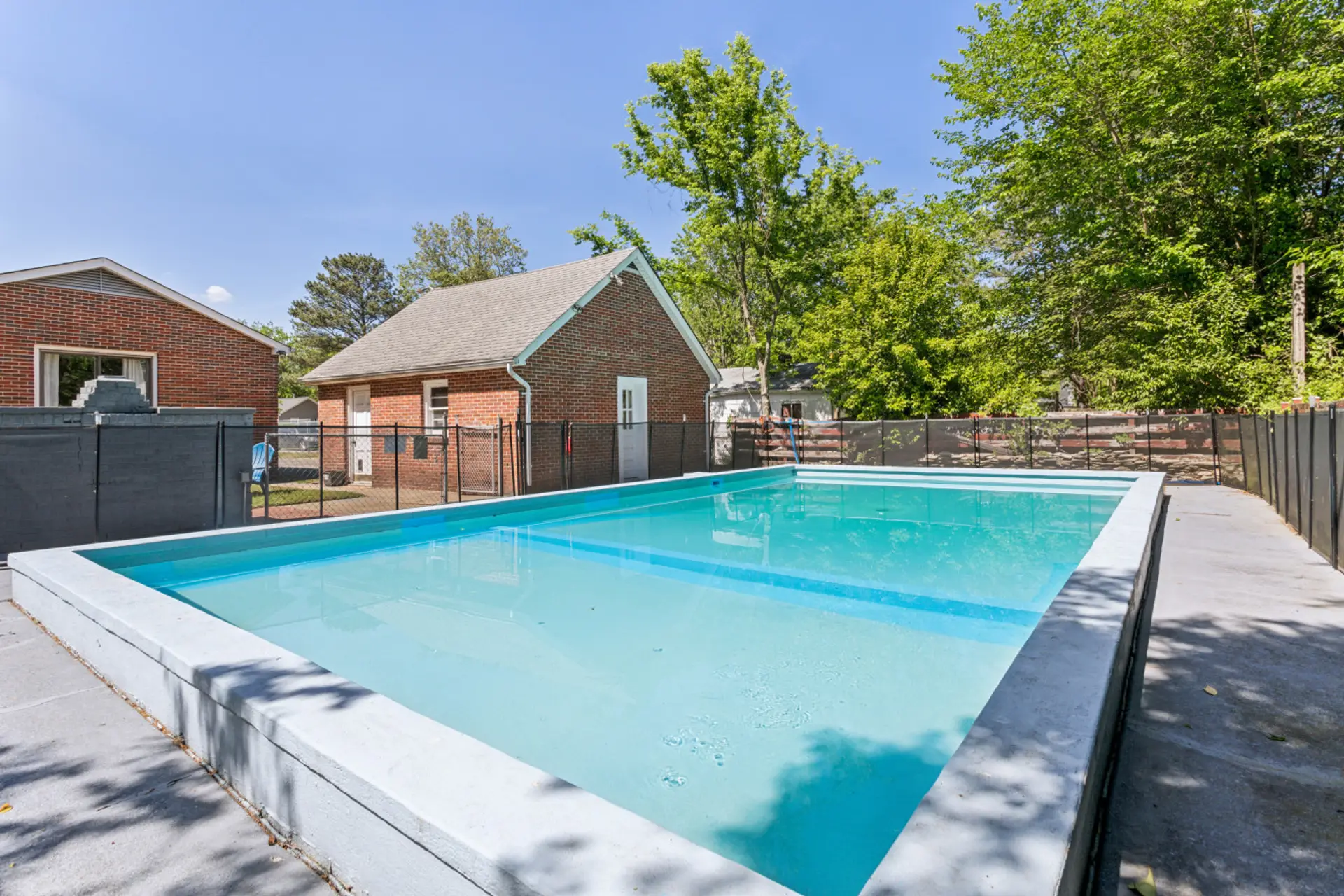 Private pool with safety fence