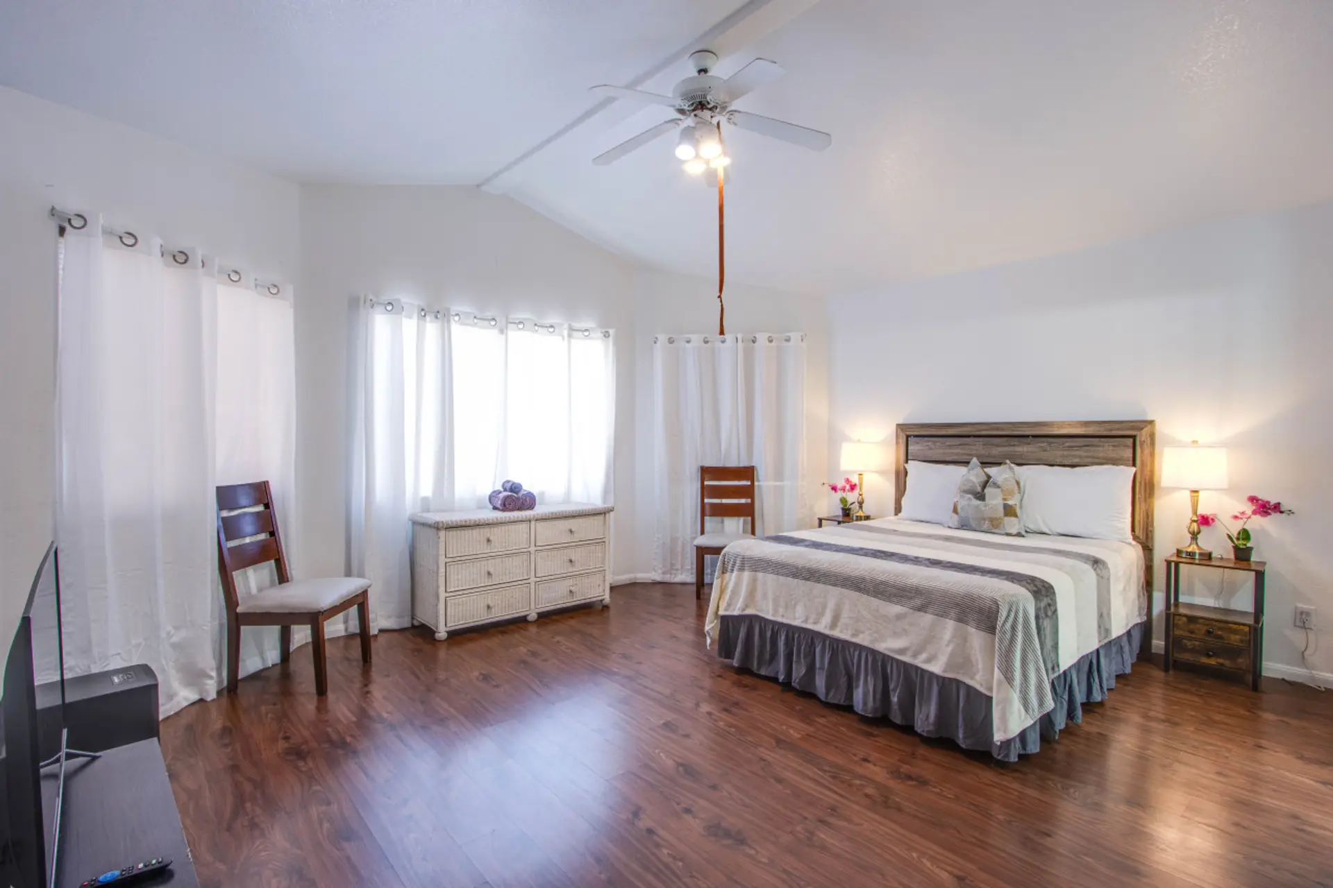 Bright and airy bedroom for restful nights.
