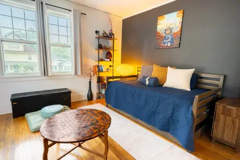 Trundle daybed in the alcove that pulls out to a second twin