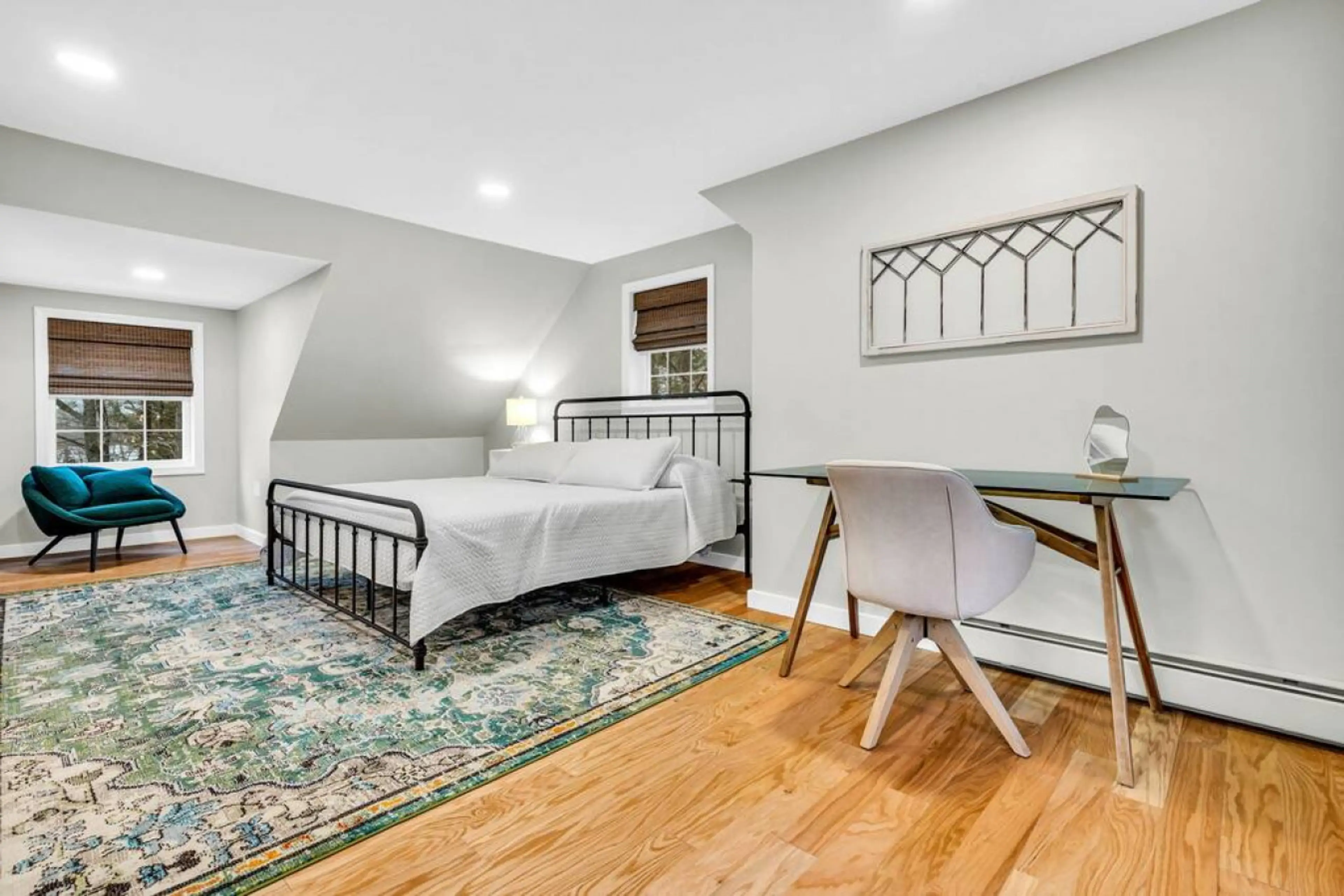 Second floor king bedroom w/dedicated workspace, Roku enabled tv & its own wall AC/Heat unit