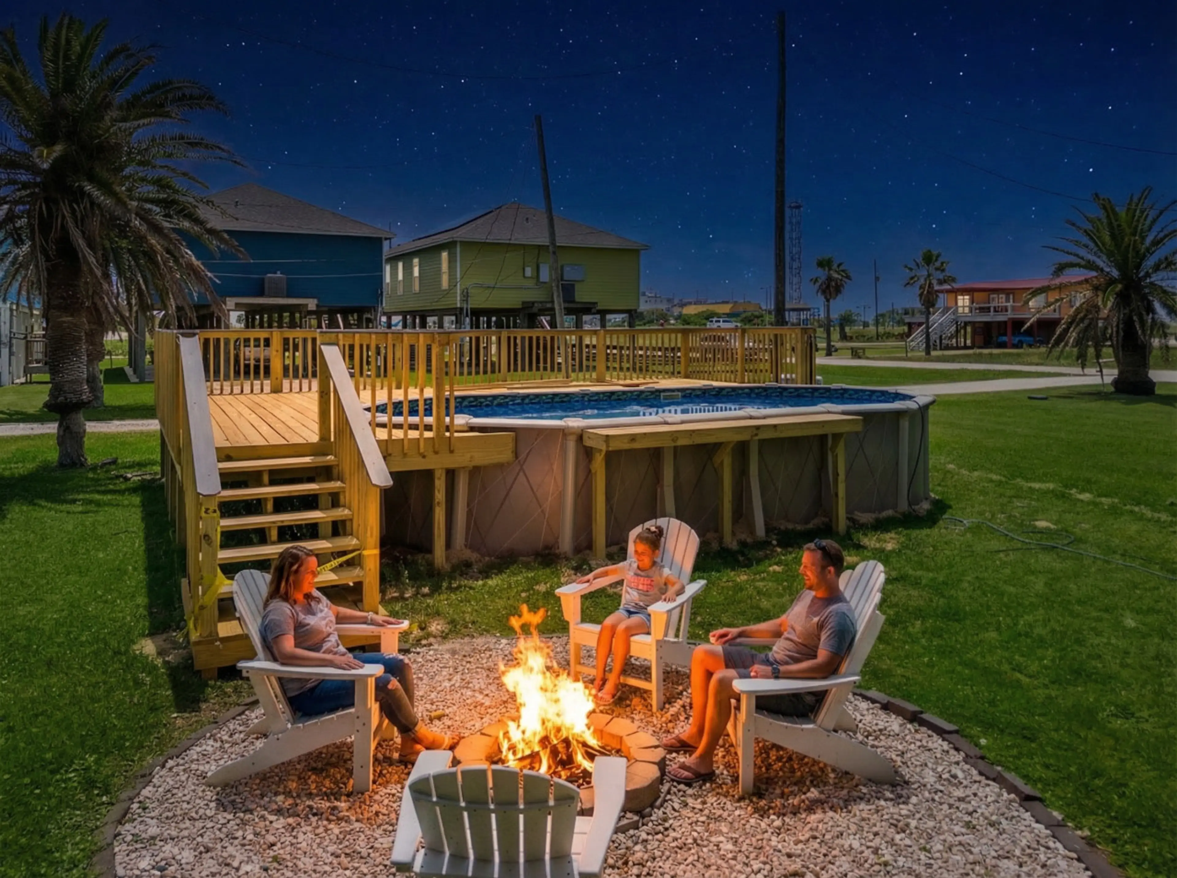 Relax by the pool and firepit!