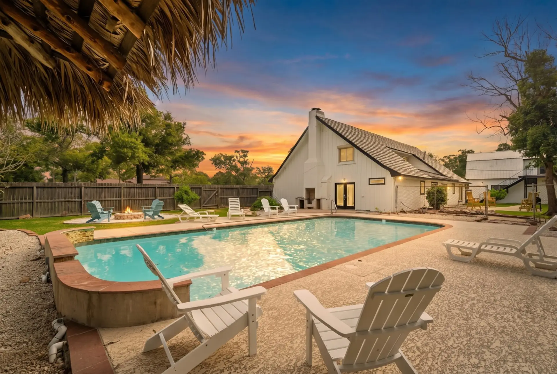 Embrace the elegance of this well-appointed and tranquil pool area
