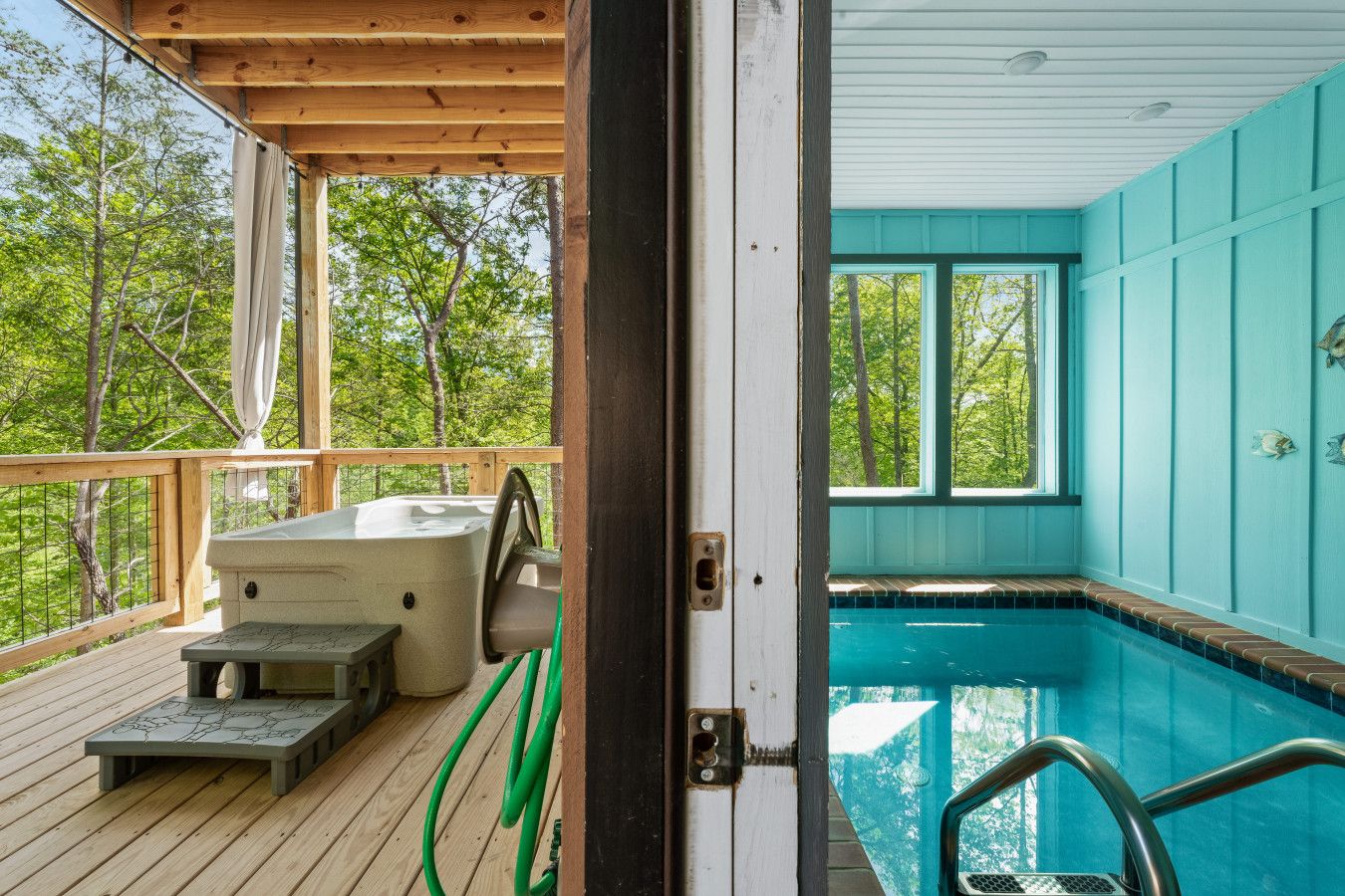 Sip, soak, and enjoy the fresh air on the deck.