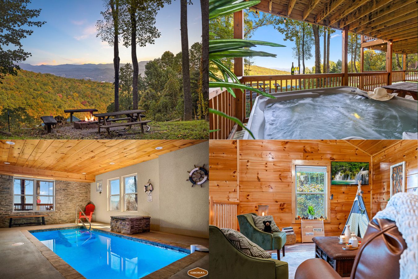 Welcome to Heavenly Heights by Ghosal Luxury Lodging—where breathtaking Smoky Mountain views meet luxurious comfort in the heart of nature.