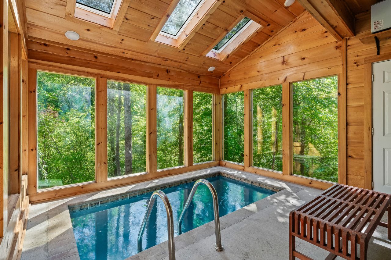 An indoor swim with an outdoor view to remember.
