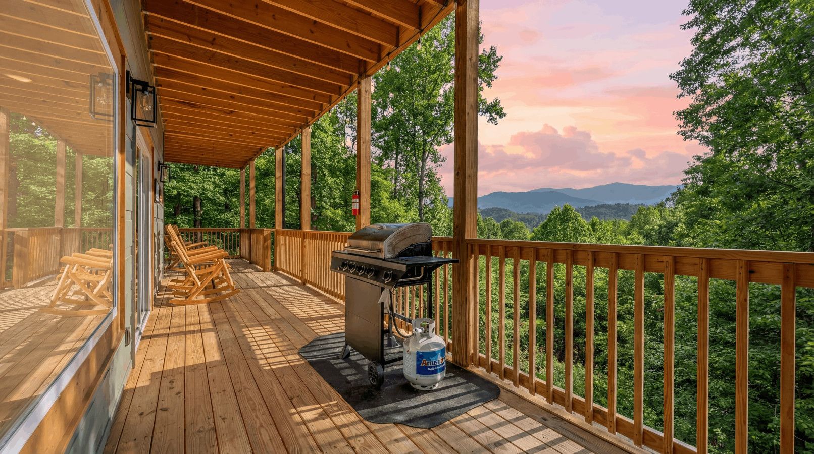 Rocking chairs, mountain views, and the perfect deck to unwind.
